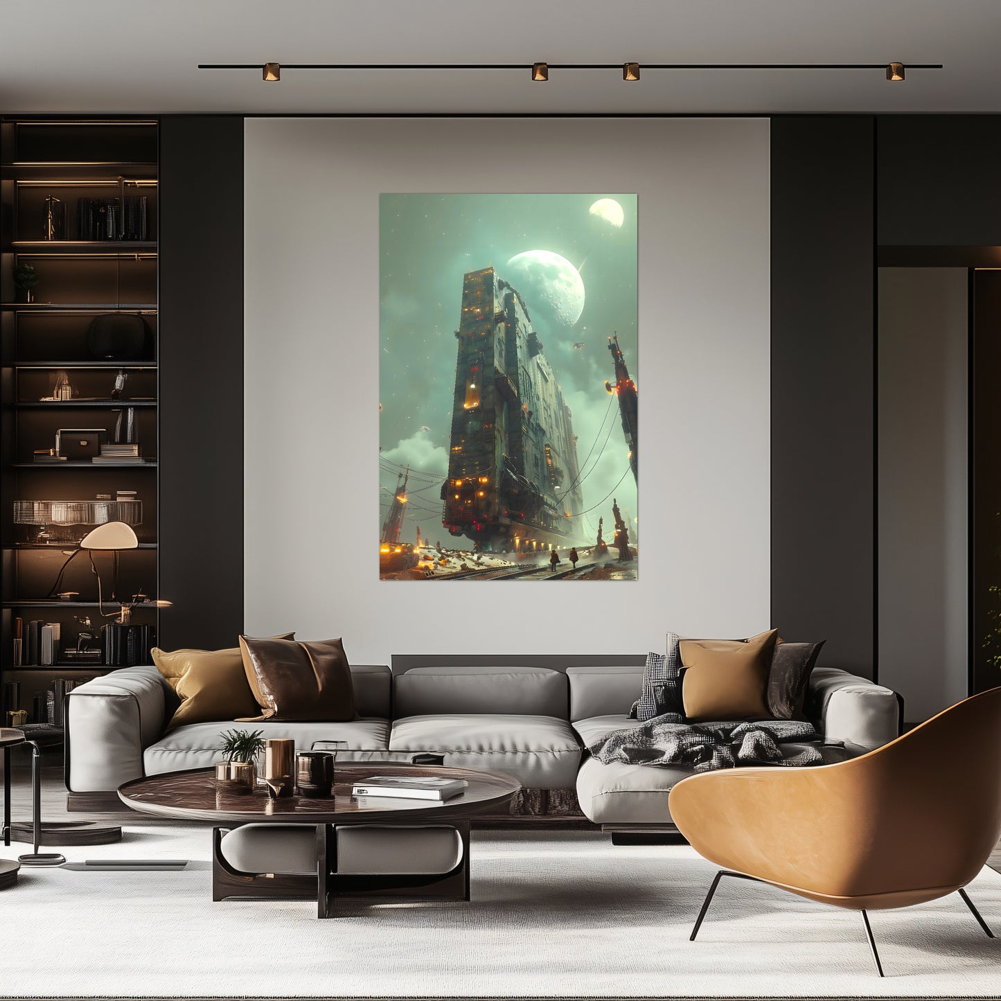 Dystopia Train Poster – The Moonbringer | Awe-Inspiring Wall Art for Sci-Fi & Fantasy Train Enthusiasts | Unique and Exclusive Artwork