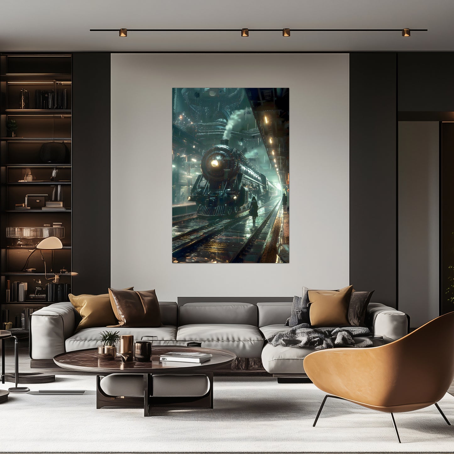 Dystopia Train Poster – Stellar Odyssey | Awe-Inspiring Wall Art for Sci-Fi & Fantasy Train Enthusiasts | Unique and Exclusive Artwork