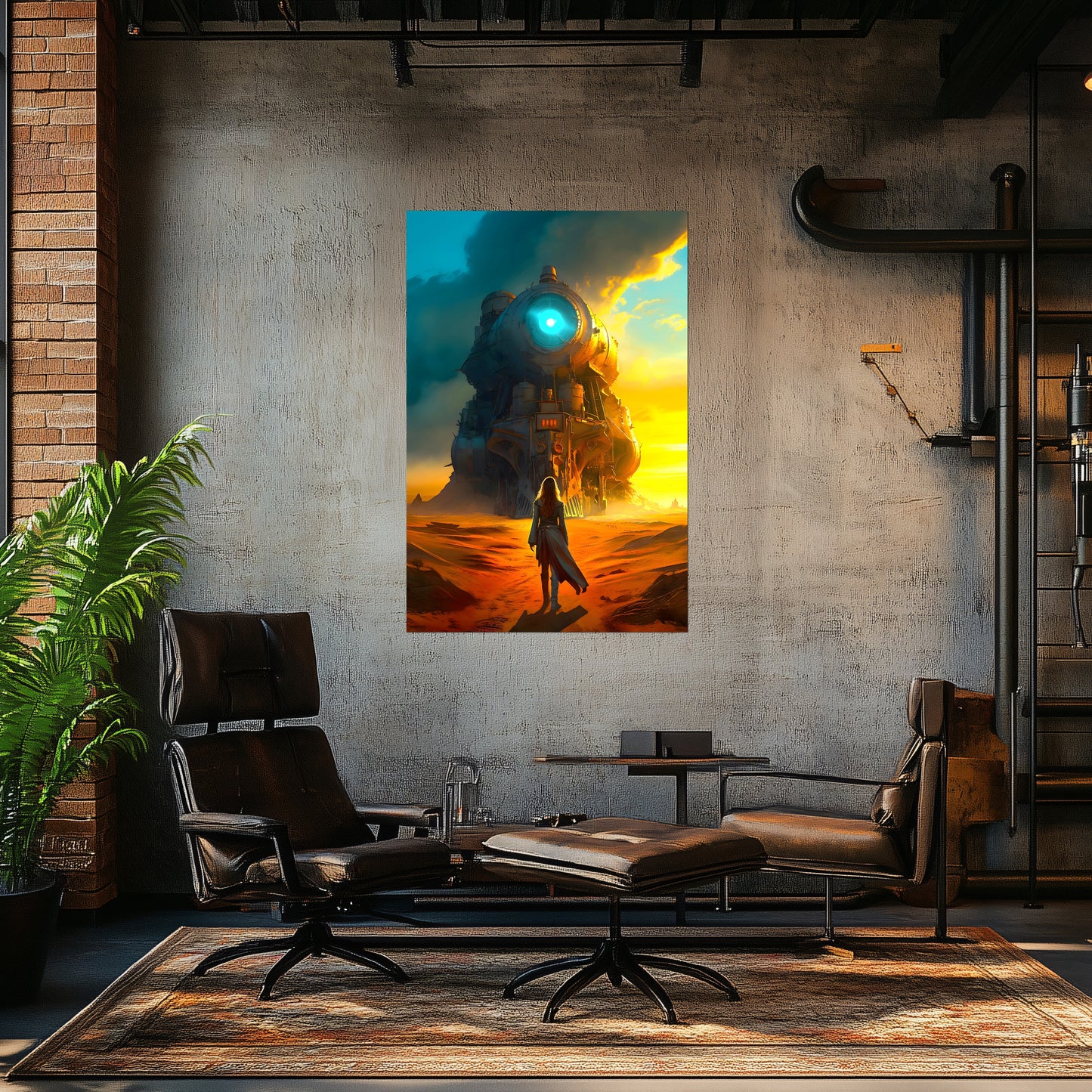 Steampunk Train Poster – Lost Ark | Awe-Inspiring Wall Art for Sci-Fi & Fantasy Train Enthusiasts | Unique and Exclusive Artwork