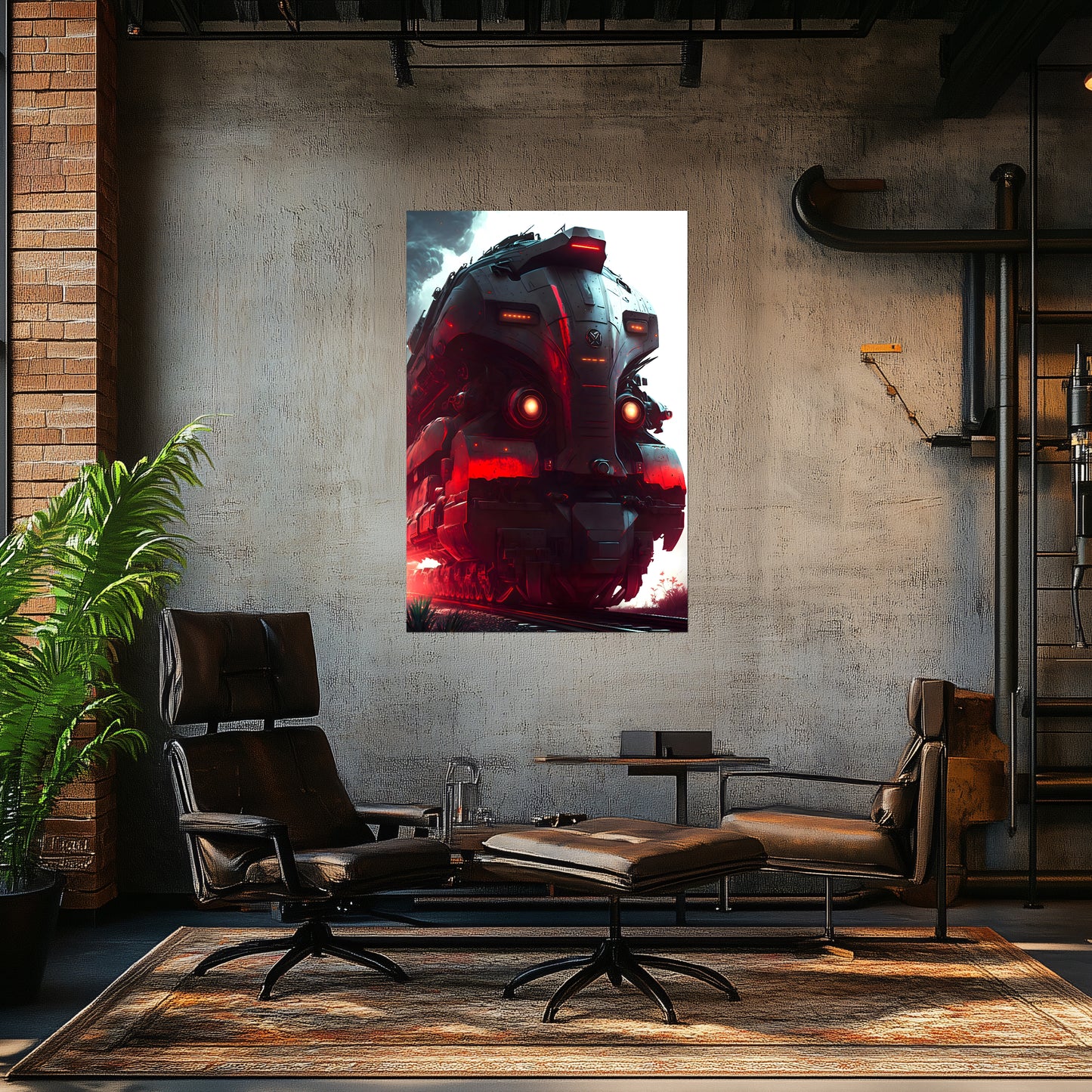 Dystopia Train Poster – Redstorm Vanguard | Awe-Inspiring Wall Art for Sci-Fi & Fantasy Train Enthusiasts | Unique and Exclusive Artwork