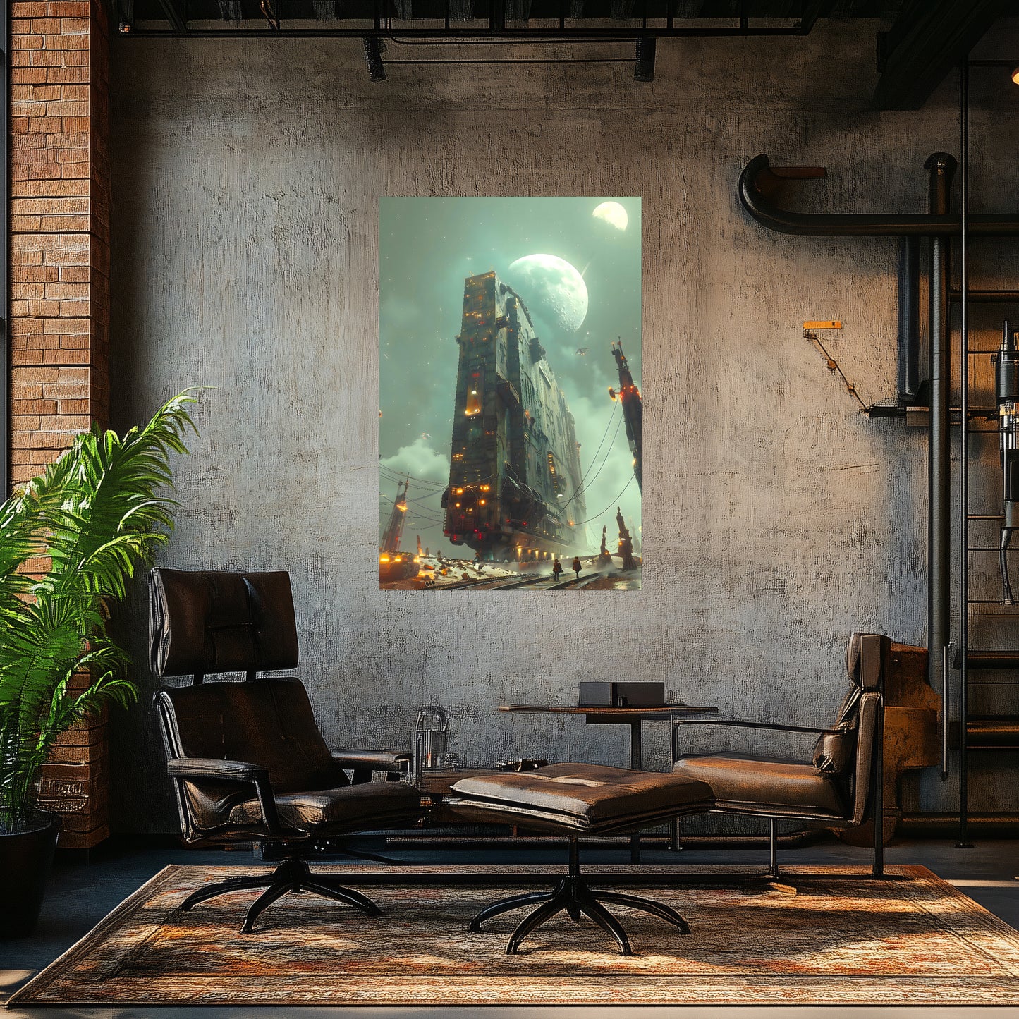 Dystopia Train Poster – The Moonbringer | Awe-Inspiring Wall Art for Sci-Fi & Fantasy Train Enthusiasts | Unique and Exclusive Artwork