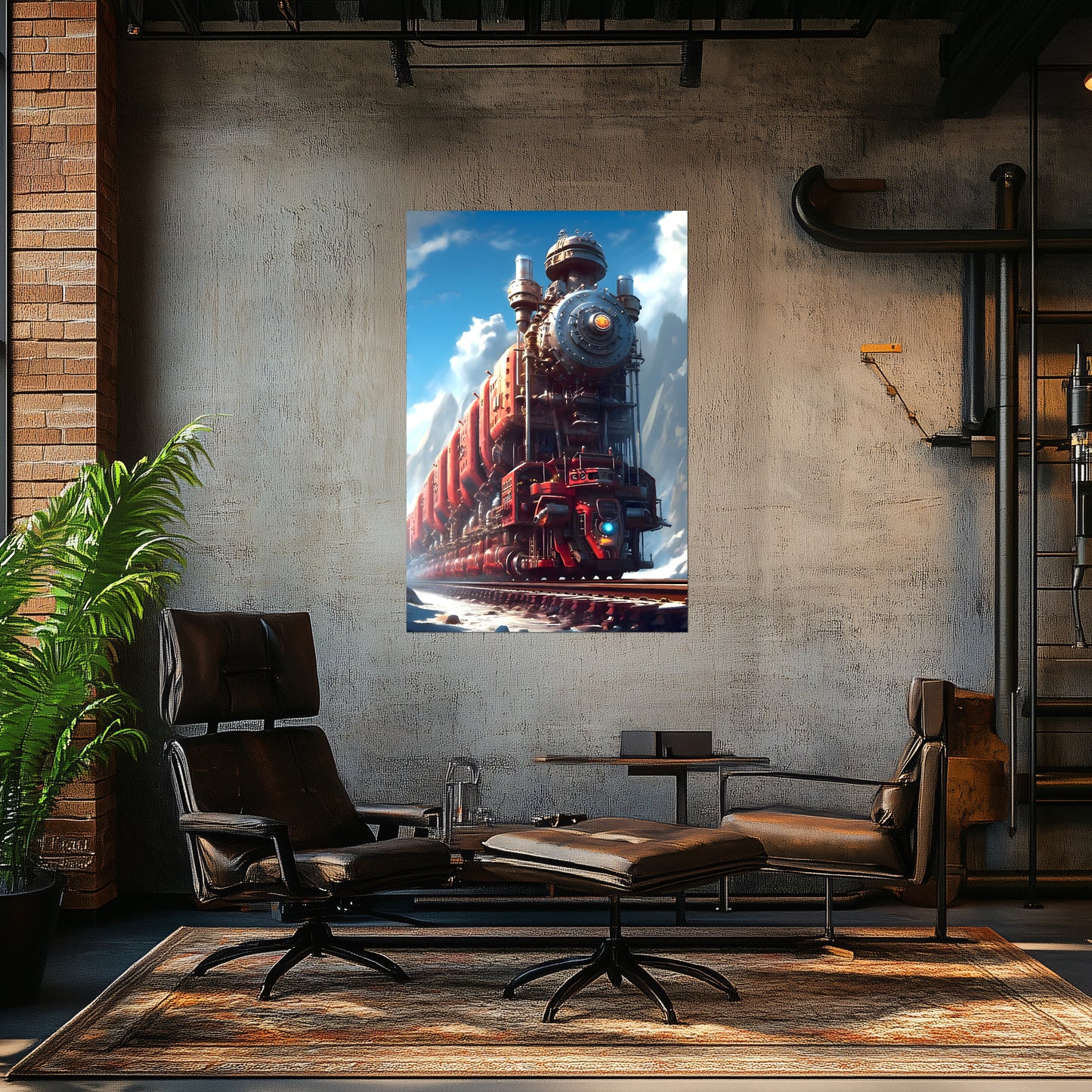 Post-Apocalyptic Train Poster – Colonial Colossus | Awe-Inspiring Wall Art for Sci-Fi & Fantasy Train Enthusiasts | Unique and Exclusive Artwork