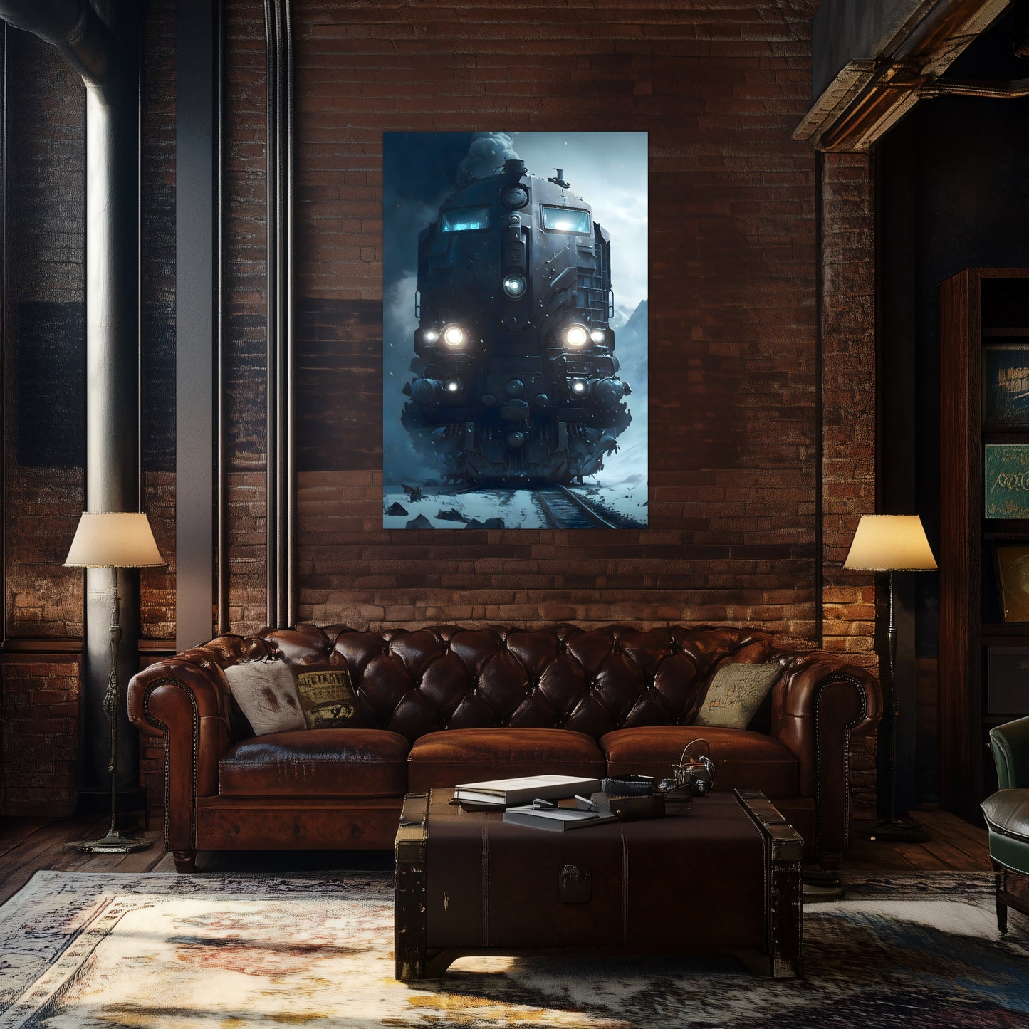 Diesel Train Poster – Frostbreaker Jugger | Awe-Inspiring Wall Art for Sci-Fi & Fantasy Train Enthusiasts | Unique and Exclusive Artwork