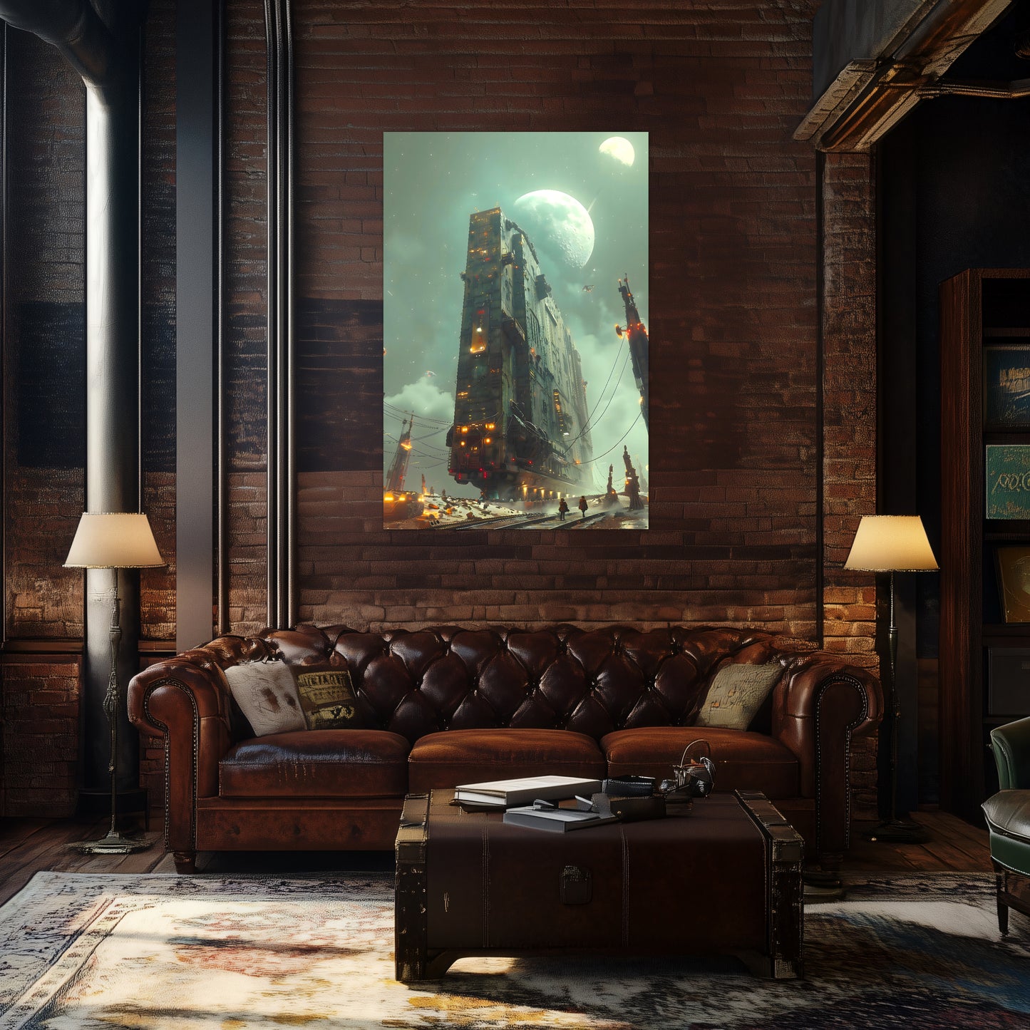 Dystopia Train Poster – The Moonbringer | Awe-Inspiring Wall Art for Sci-Fi & Fantasy Train Enthusiasts | Unique and Exclusive Artwork