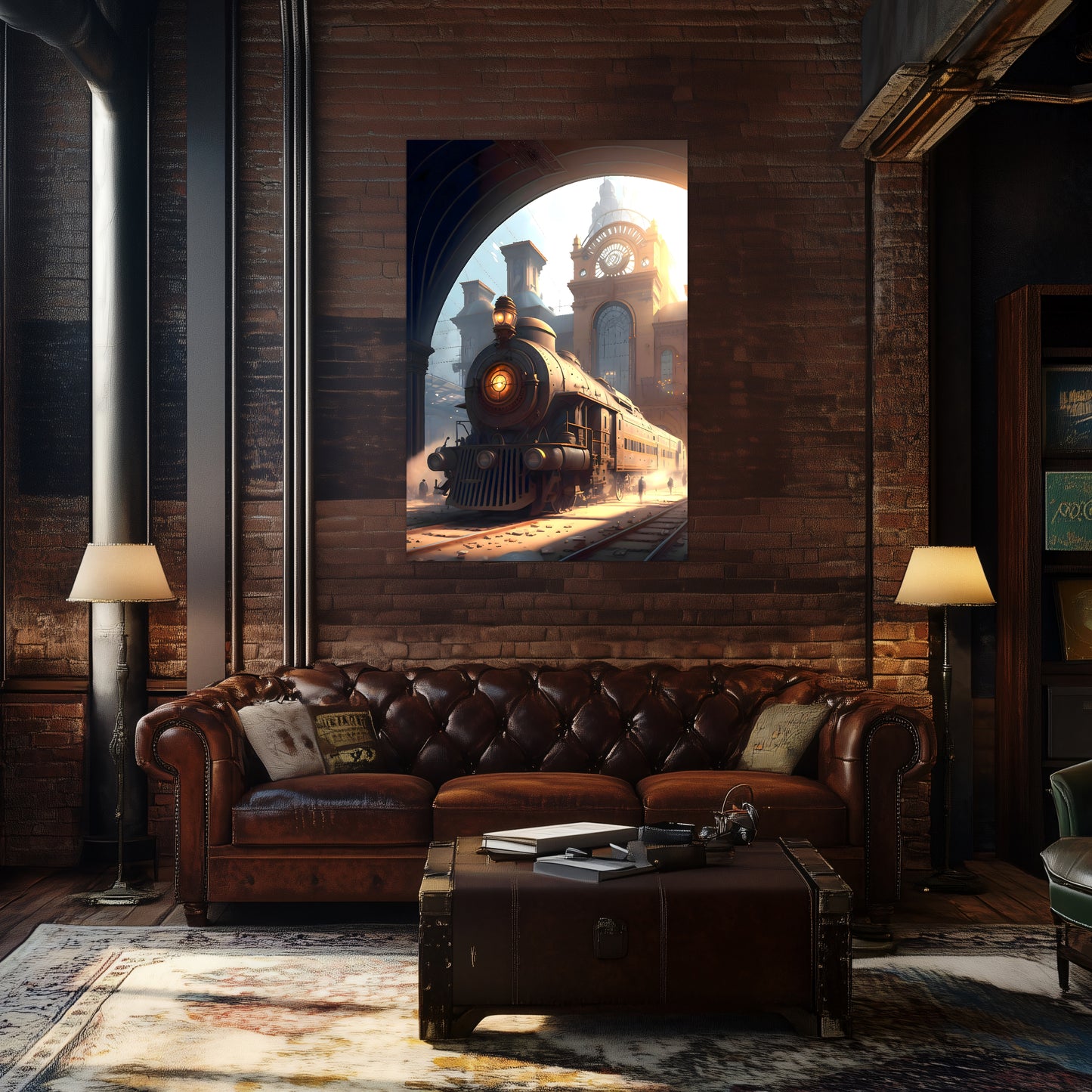 Steampunk Train Poster – Metropolitan Grandliner | Awe-Inspiring Wall Art for Sci-Fi & Fantasy Train Enthusiasts | Unique and Exclusive Artwork