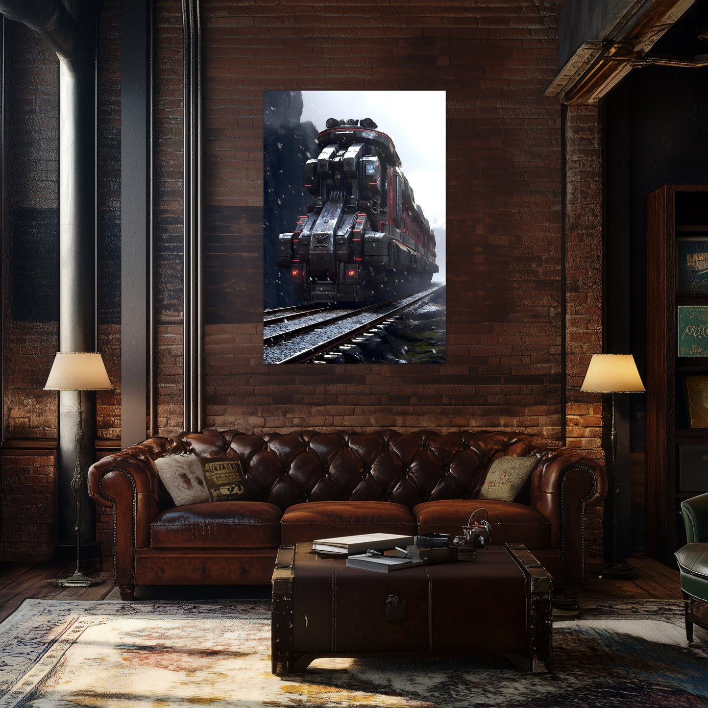Dystopia Train Poster – Ironridge Bastion | Awe-Inspiring Wall Art for Sci-Fi & Fantasy Train Enthusiasts | Unique and Exclusive Artwork