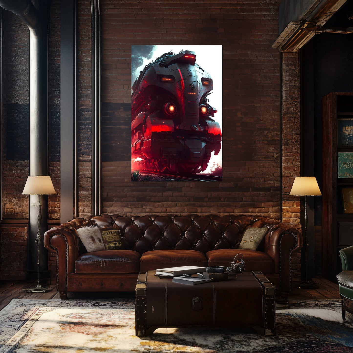 Dystopia Train Poster – Redstorm Vanguard | Awe-Inspiring Wall Art for Sci-Fi & Fantasy Train Enthusiasts | Unique and Exclusive Artwork