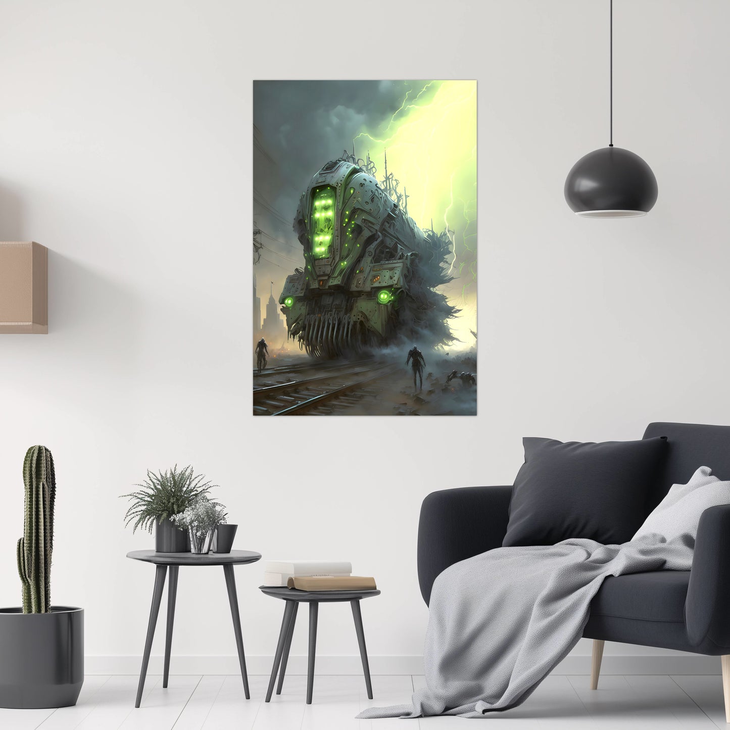 Zombie Train Poster – The Wraithcore Necrohauler | Awe-Inspiring Wall Art for Sci-Fi & Fantasy Train Enthusiasts | Unique and Exclusive Artwork