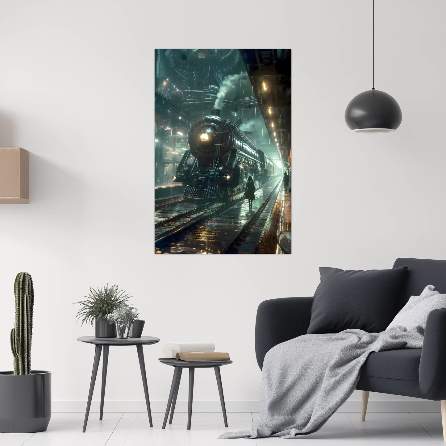 Dystopia Train Poster – Stellar Odyssey | Awe-Inspiring Wall Art for Sci-Fi & Fantasy Train Enthusiasts | Unique and Exclusive Artwork