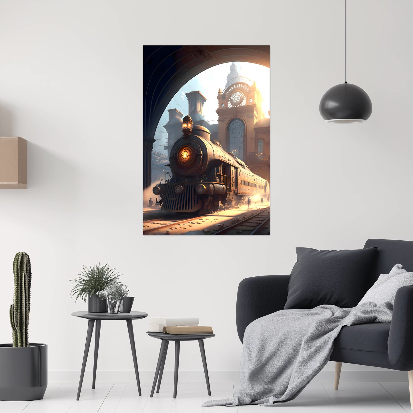 Steampunk Train Poster – Metropolitan Grandliner | Awe-Inspiring Wall Art for Sci-Fi & Fantasy Train Enthusiasts | Unique and Exclusive Artwork