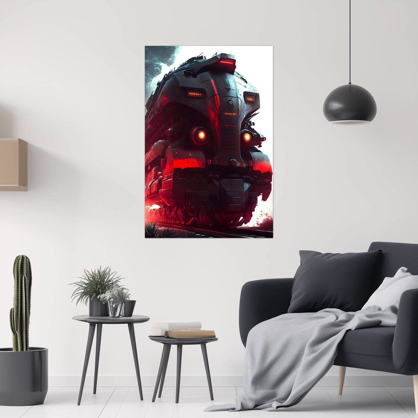 Dystopia Train Poster – Redstorm Vanguard | Awe-Inspiring Wall Art for Sci-Fi & Fantasy Train Enthusiasts | Unique and Exclusive Artwork