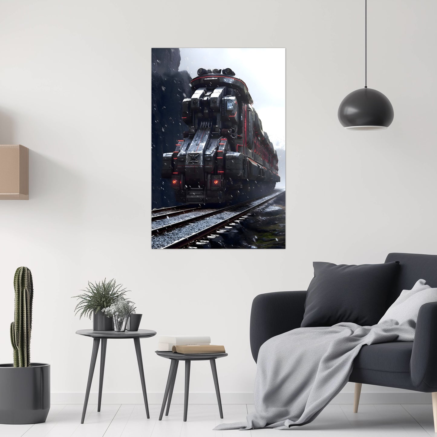 Dystopia Train Poster – Ironridge Bastion | Awe-Inspiring Wall Art for Sci-Fi & Fantasy Train Enthusiasts | Unique and Exclusive Artwork