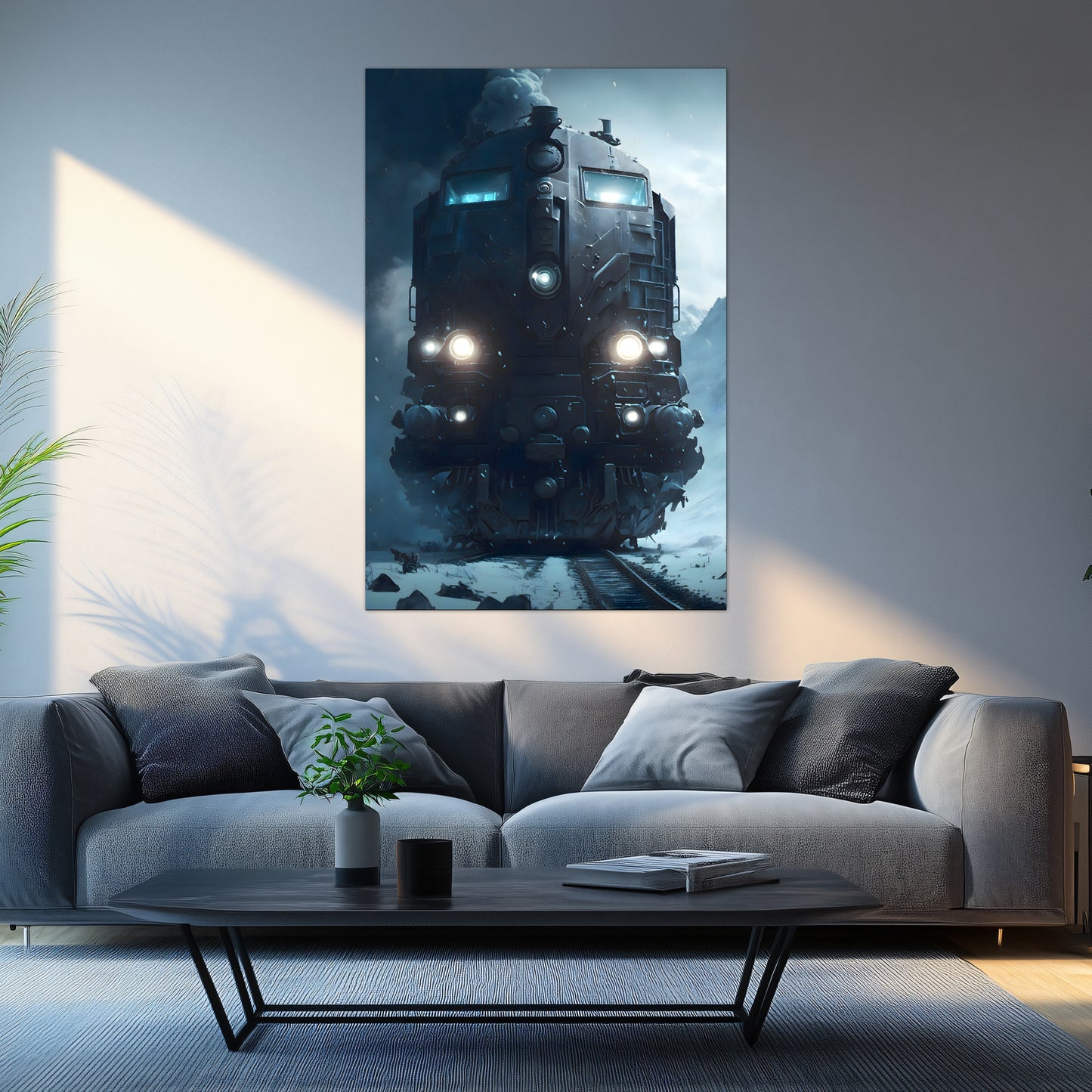 Diesel Train Poster – Frostbreaker Jugger | Awe-Inspiring Wall Art for Sci-Fi & Fantasy Train Enthusiasts | Unique and Exclusive Artwork