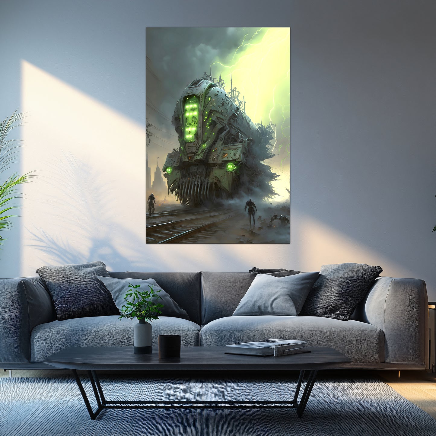 Zombie Train Poster – The Wraithcore Necrohauler | Awe-Inspiring Wall Art for Sci-Fi & Fantasy Train Enthusiasts | Unique and Exclusive Artwork