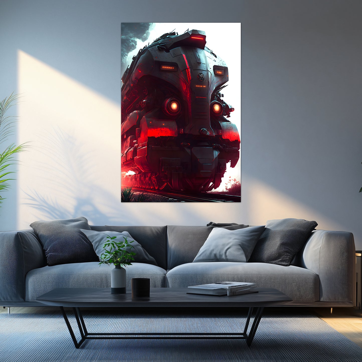 Dystopia Train Poster – Redstorm Vanguard | Awe-Inspiring Wall Art for Sci-Fi & Fantasy Train Enthusiasts | Unique and Exclusive Artwork