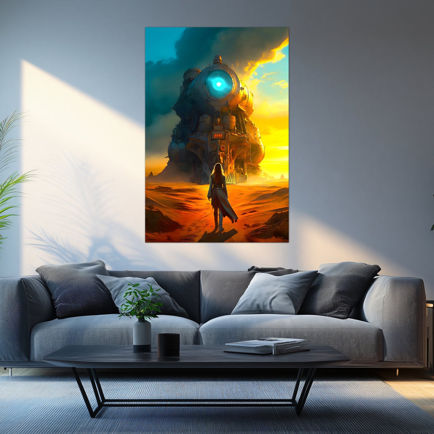 Steampunk Train Poster – Lost Ark | Awe-Inspiring Wall Art for Sci-Fi & Fantasy Train Enthusiasts | Unique and Exclusive Artwork