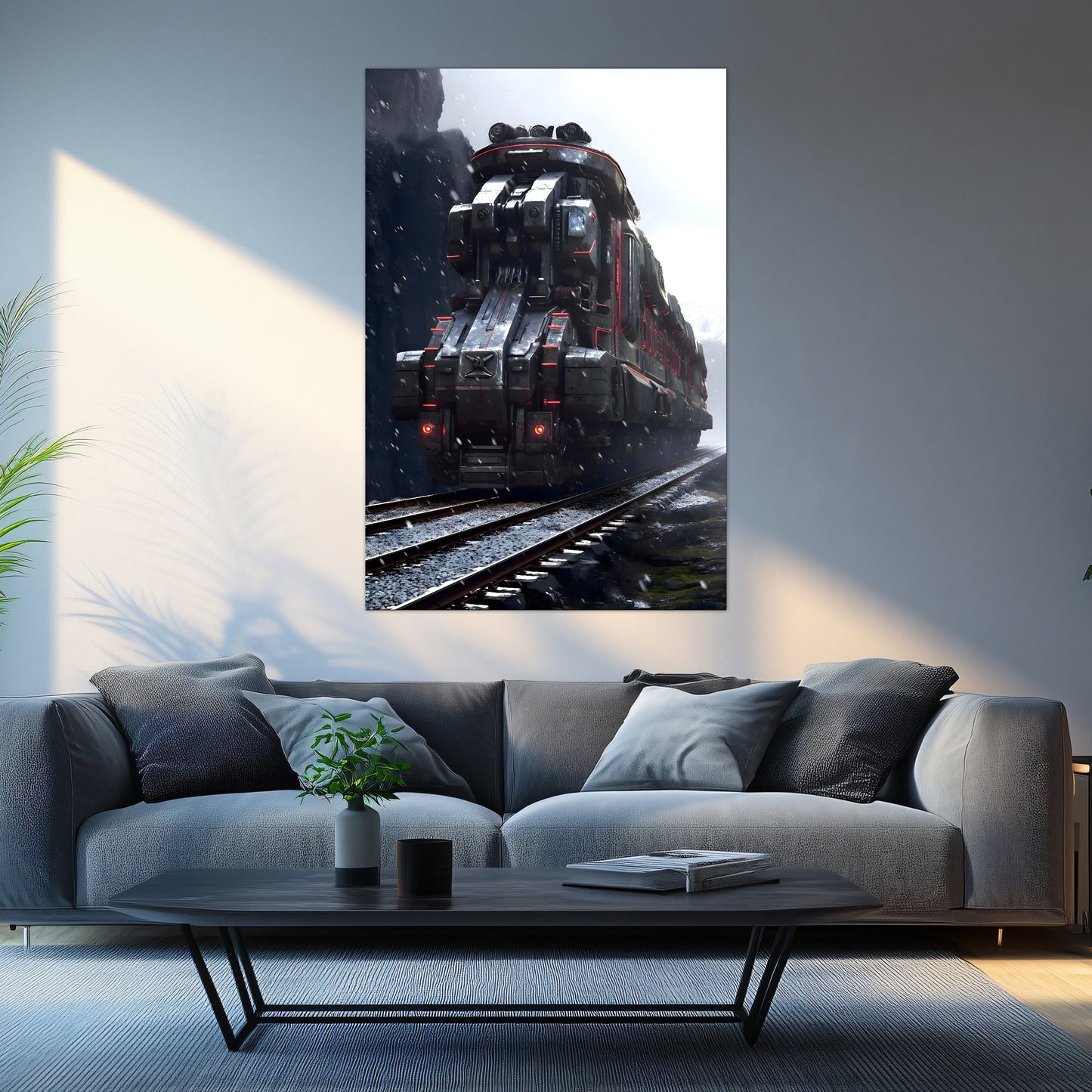 Dystopia Train Poster – Ironridge Bastion | Awe-Inspiring Wall Art for Sci-Fi & Fantasy Train Enthusiasts | Unique and Exclusive Artwork