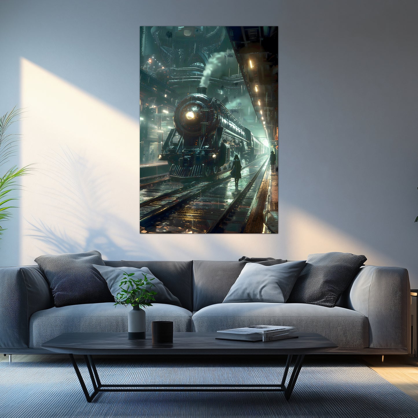 Dystopia Train Poster – Stellar Odyssey | Awe-Inspiring Wall Art for Sci-Fi & Fantasy Train Enthusiasts | Unique and Exclusive Artwork