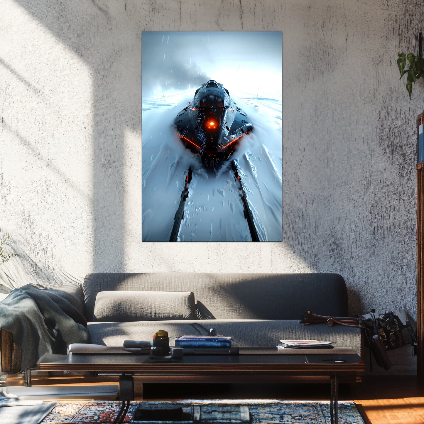 Cyberpunk Train Poster – The Demon's Dagger | Awe-Inspiring Wall Art for Sci-Fi & Fantasy Train Enthusiasts | Unique and Exclusive Artwork