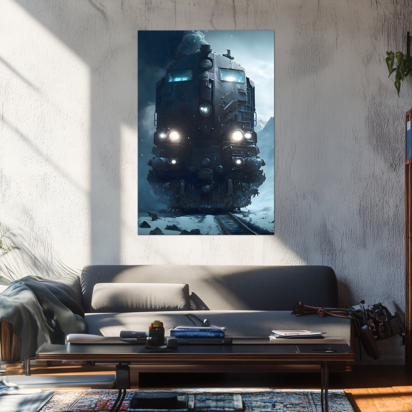Diesel Train Poster – Frostbreaker Jugger | Awe-Inspiring Wall Art for Sci-Fi & Fantasy Train Enthusiasts | Unique and Exclusive Artwork