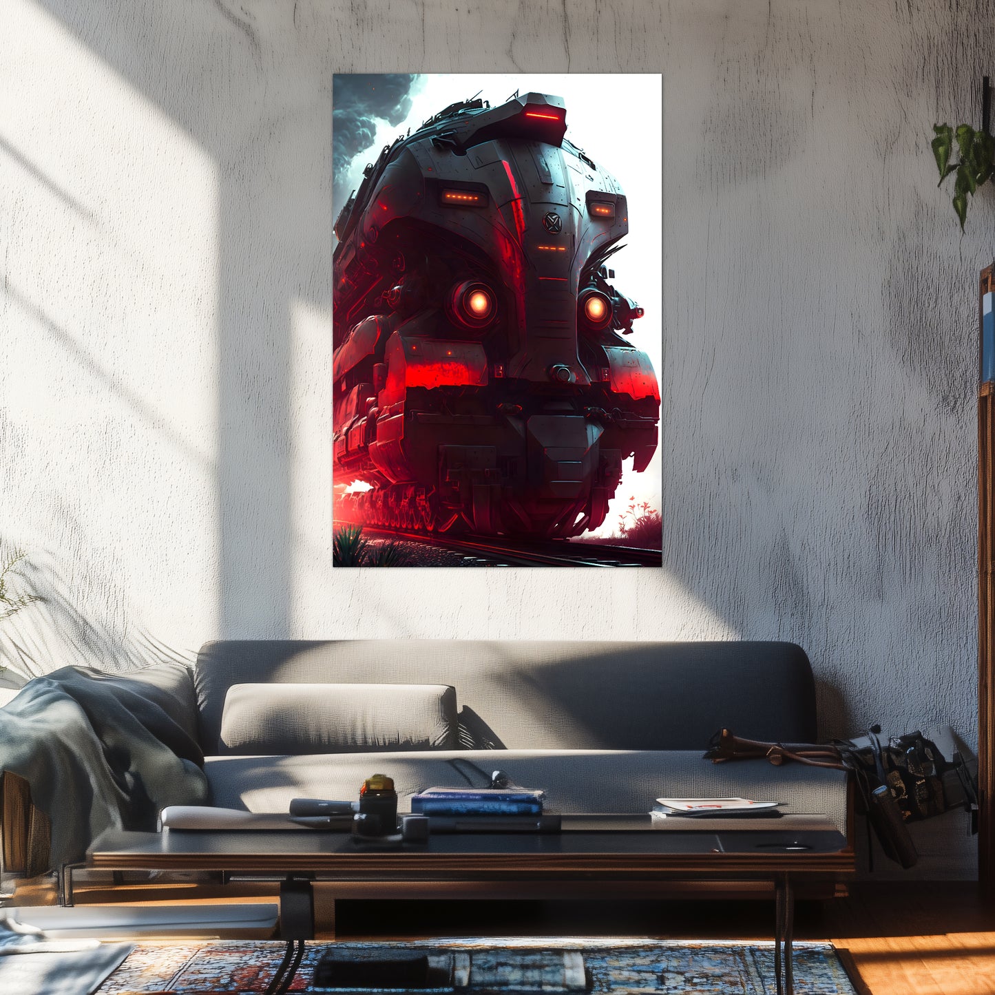 Dystopia Train Poster – Redstorm Vanguard | Awe-Inspiring Wall Art for Sci-Fi & Fantasy Train Enthusiasts | Unique and Exclusive Artwork