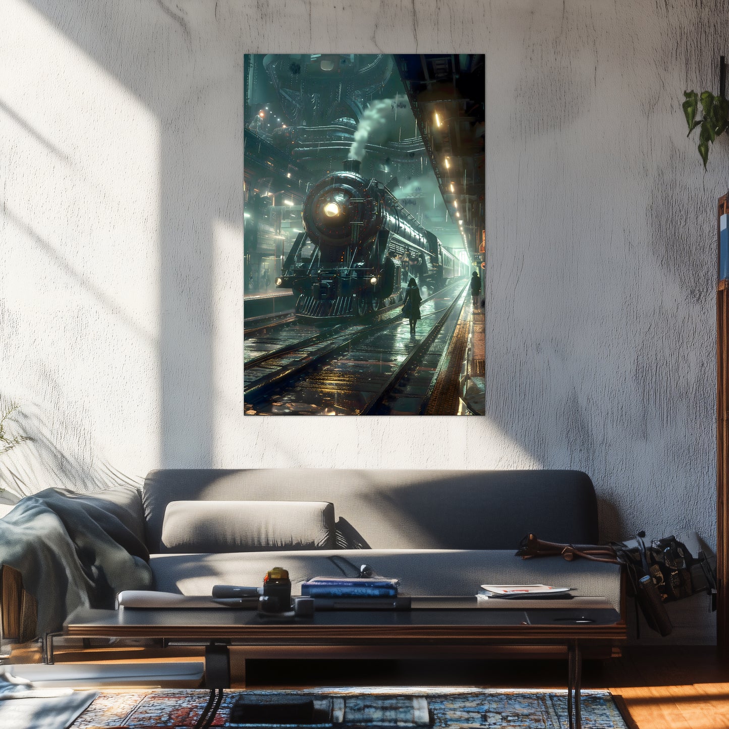 Dystopia Train Poster – Stellar Odyssey | Awe-Inspiring Wall Art for Sci-Fi & Fantasy Train Enthusiasts | Unique and Exclusive Artwork