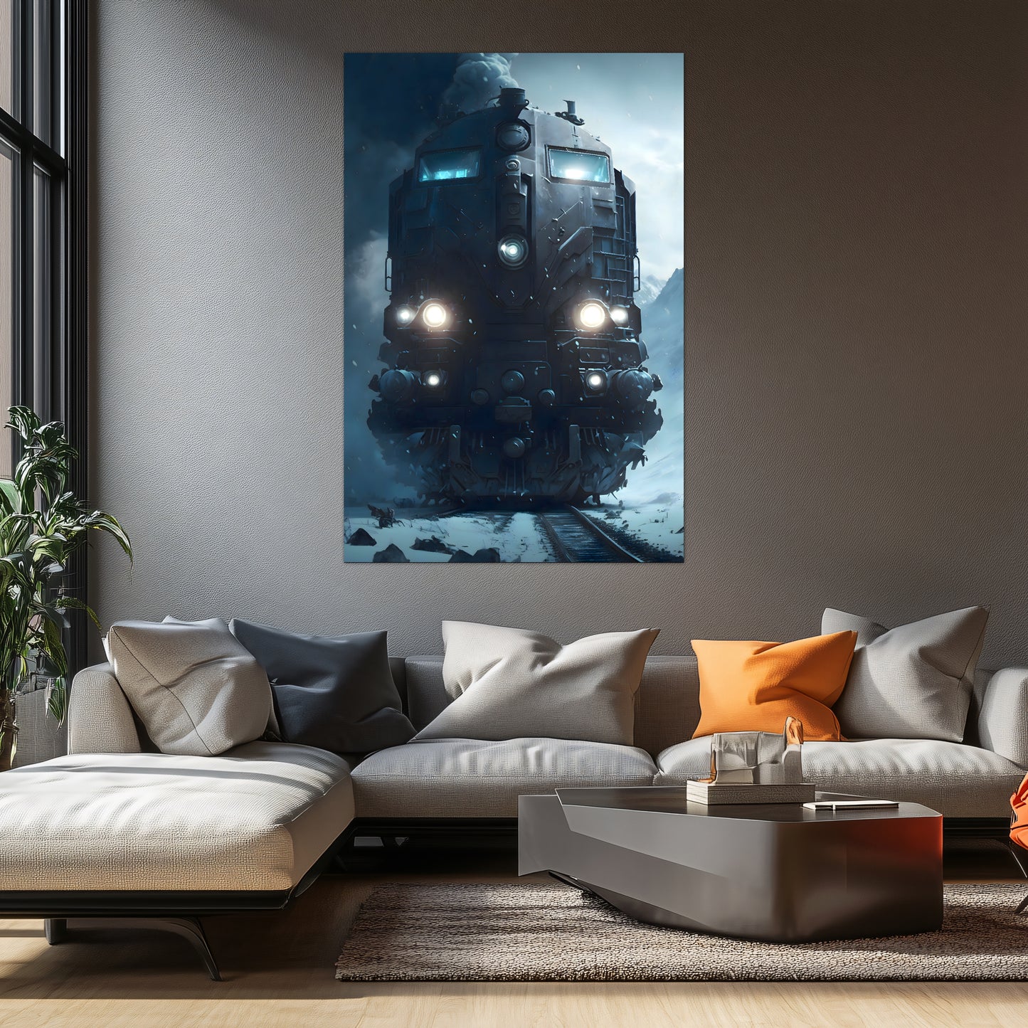 Diesel Train Poster – Frostbreaker Jugger | Awe-Inspiring Wall Art for Sci-Fi & Fantasy Train Enthusiasts | Unique and Exclusive Artwork