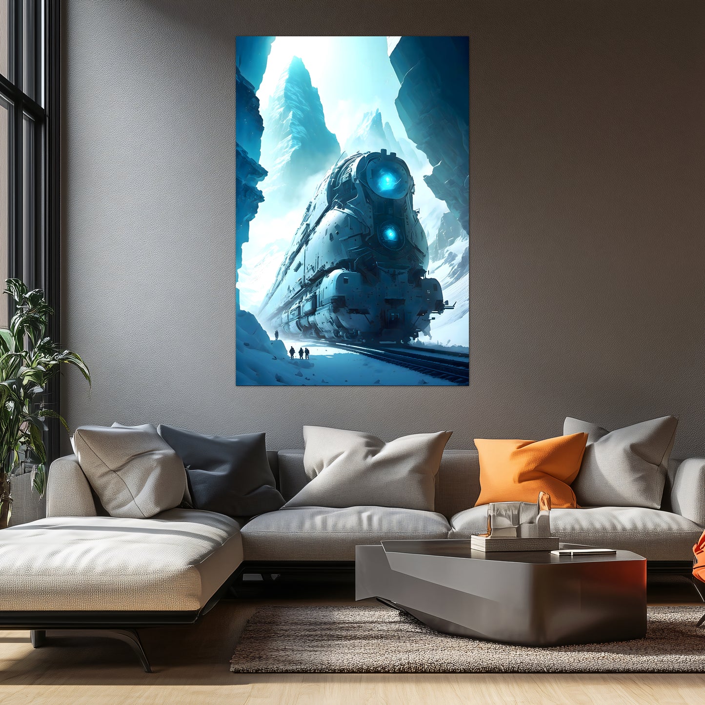 Post-Apocalyptic Train Poster – Icebreaker | Awe-Inspiring Wall Art for Sci-Fi & Fantasy Train Enthusiasts | Unique and Exclusive Artwork