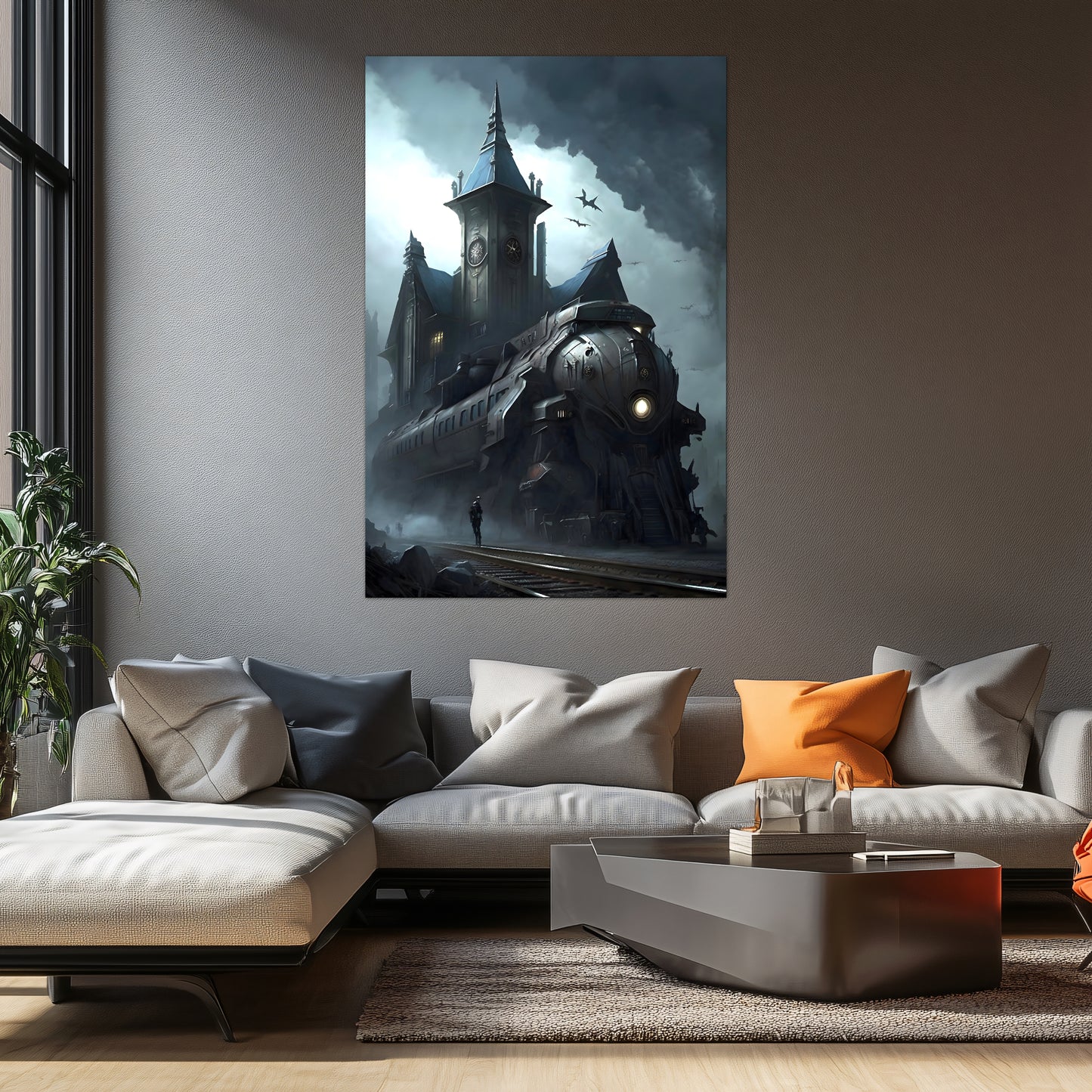 Fantasy Train Poster – Darkmist Phantom | Awe-Inspiring Wall Art for Sci-Fi & Fantasy Train Enthusiasts | Unique and Exclusive Artwork