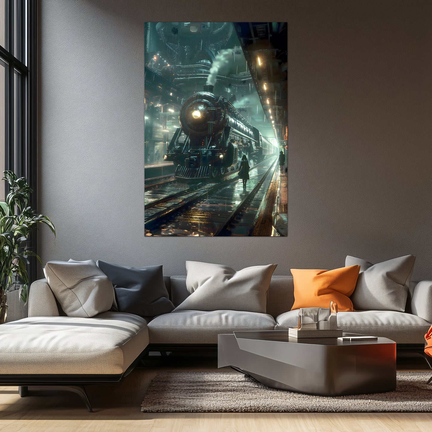 Dystopia Train Poster – Stellar Odyssey | Awe-Inspiring Wall Art for Sci-Fi & Fantasy Train Enthusiasts | Unique and Exclusive Artwork