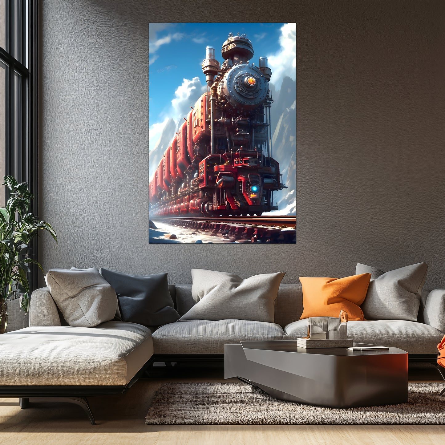 Post-Apocalyptic Train Poster – Colonial Colossus | Awe-Inspiring Wall Art for Sci-Fi & Fantasy Train Enthusiasts | Unique and Exclusive Artwork