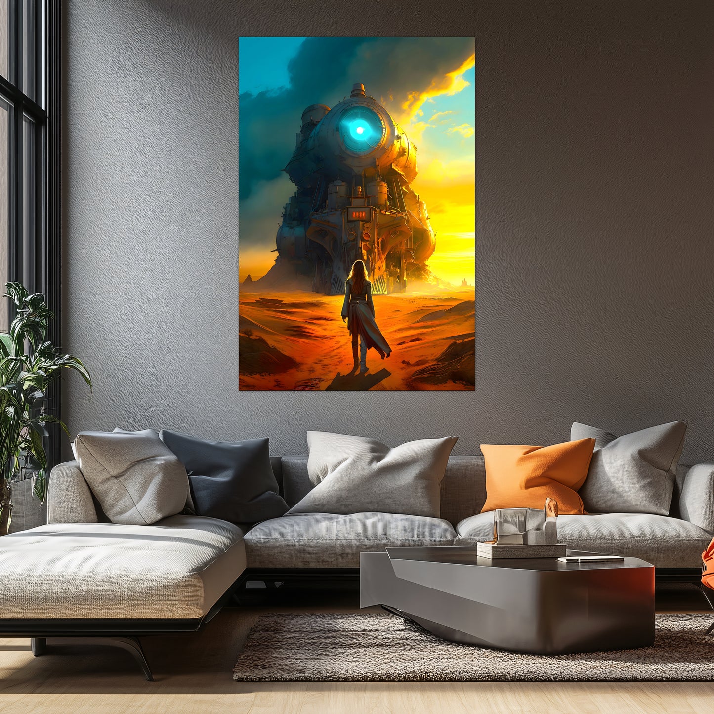 Steampunk Train Poster – Lost Ark | Awe-Inspiring Wall Art for Sci-Fi & Fantasy Train Enthusiasts | Unique and Exclusive Artwork