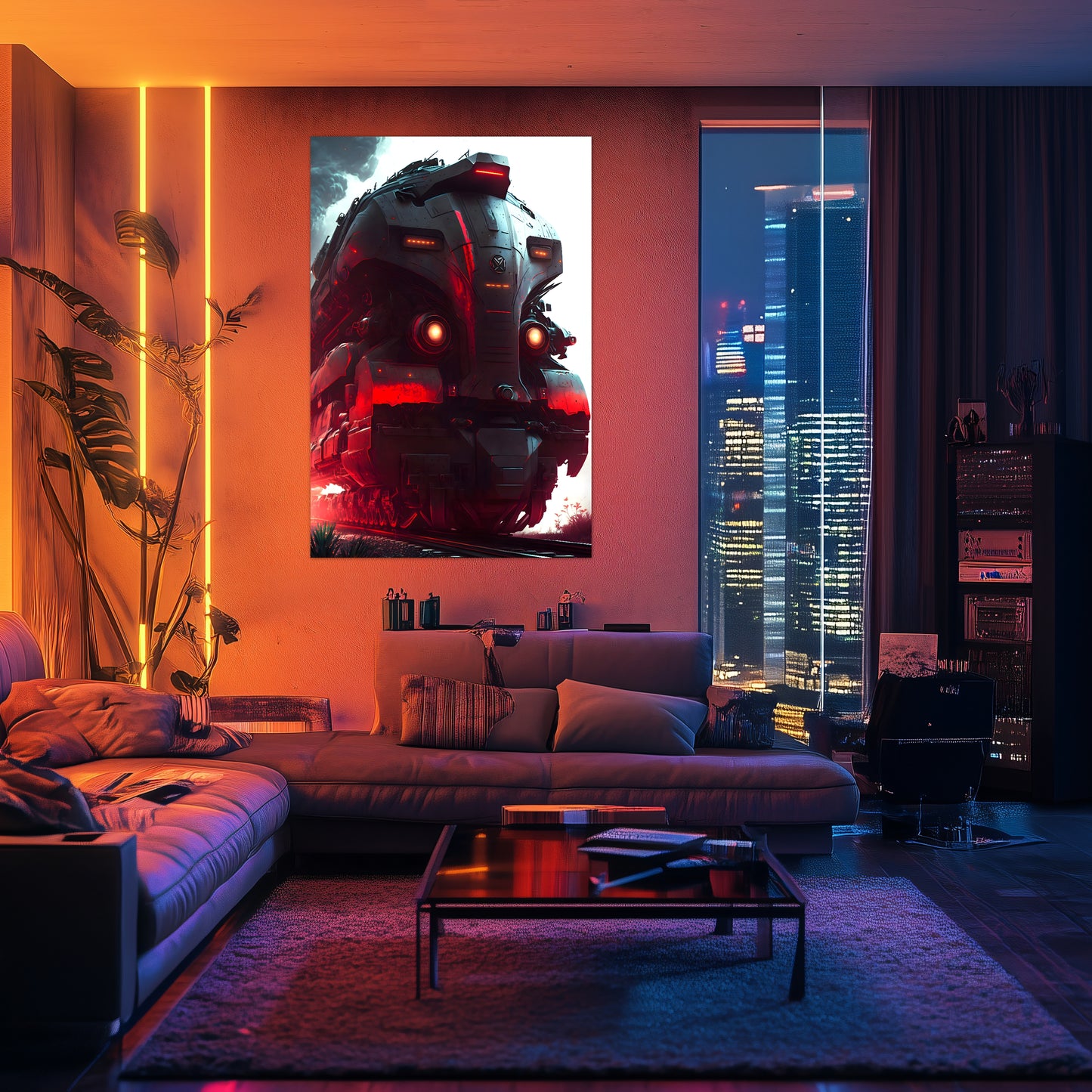 Dystopia Train Poster – Redstorm Vanguard | Awe-Inspiring Wall Art for Sci-Fi & Fantasy Train Enthusiasts | Unique and Exclusive Artwork
