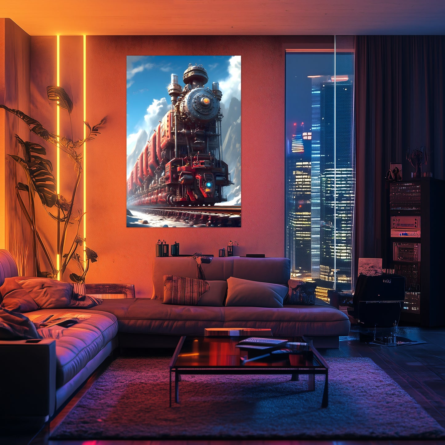 Post-Apocalyptic Train Poster – Colonial Colossus | Awe-Inspiring Wall Art for Sci-Fi & Fantasy Train Enthusiasts | Unique and Exclusive Artwork