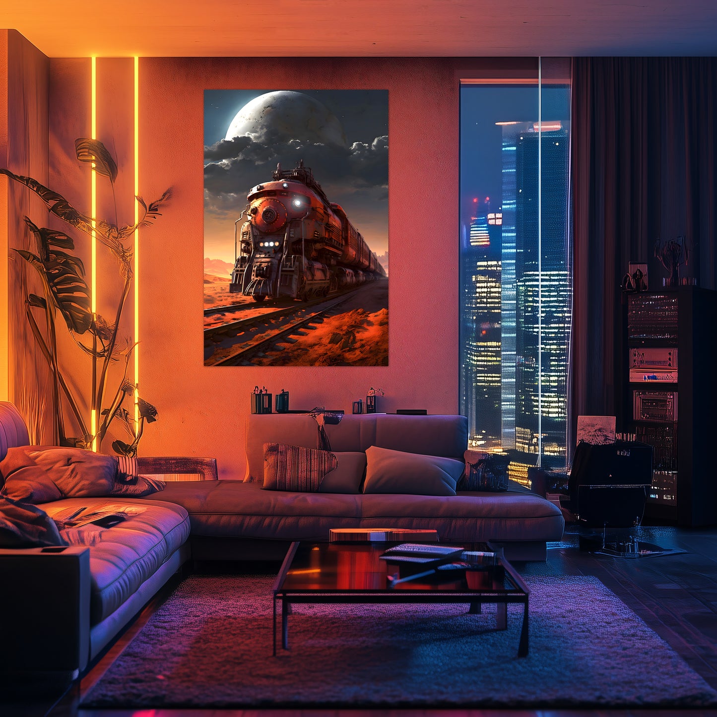 Wasteland Train Poster – Iron Wanderer | Awe-Inspiring Wall Art for Sci-Fi & Fantasy Train Enthusiasts | Unique and Exclusive Artwork