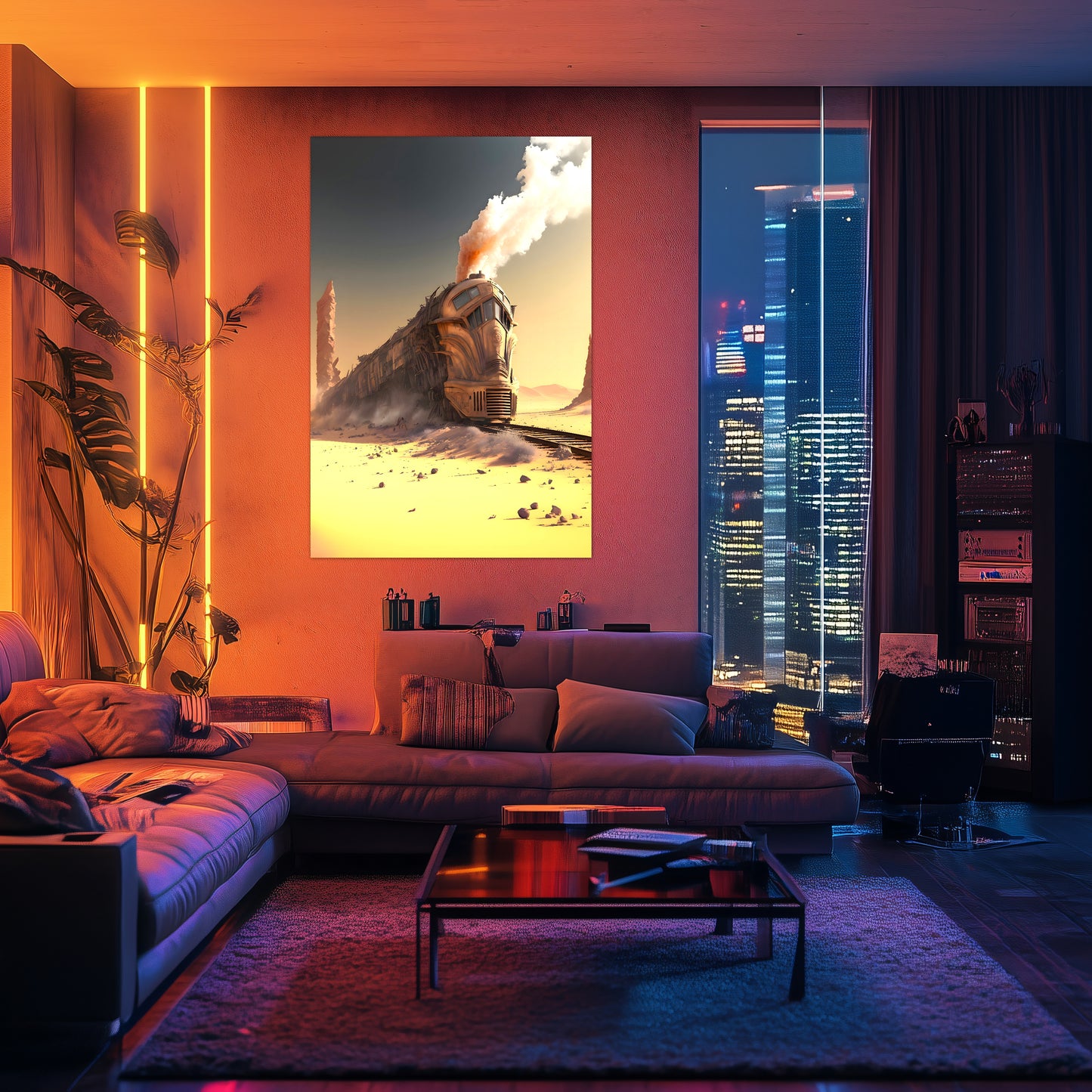 Wasteland Train Poster – The Sandpiercer | Awe-Inspiring Wall Art for Sci-Fi & Fantasy Train Enthusiasts | Unique and Exclusive Artwork