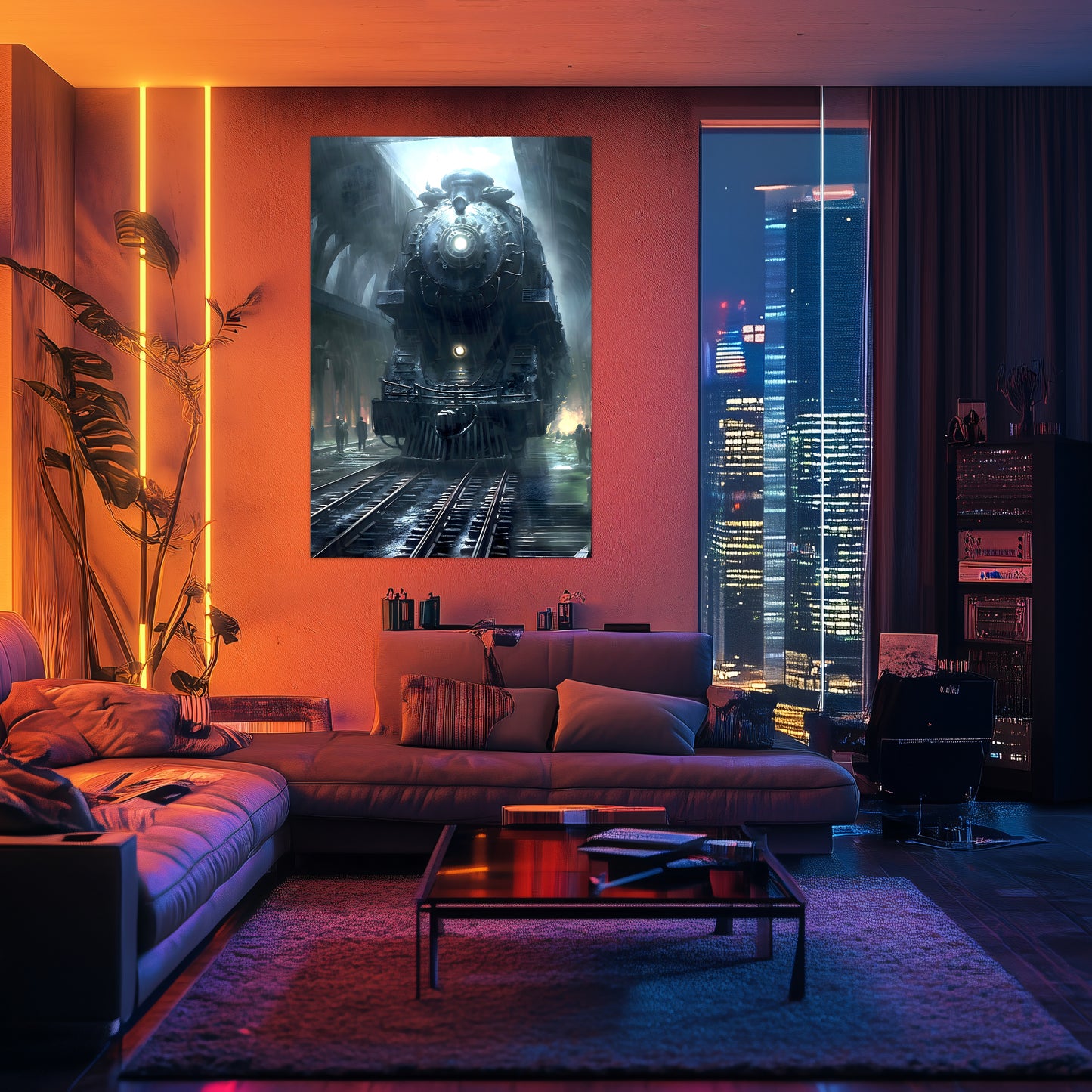 Dystopia Train Poster – SPX 4449 | Awe-Inspiring Wall Art for Sci-Fi & Fantasy Train Enthusiasts | Unique and Exclusive Artwork