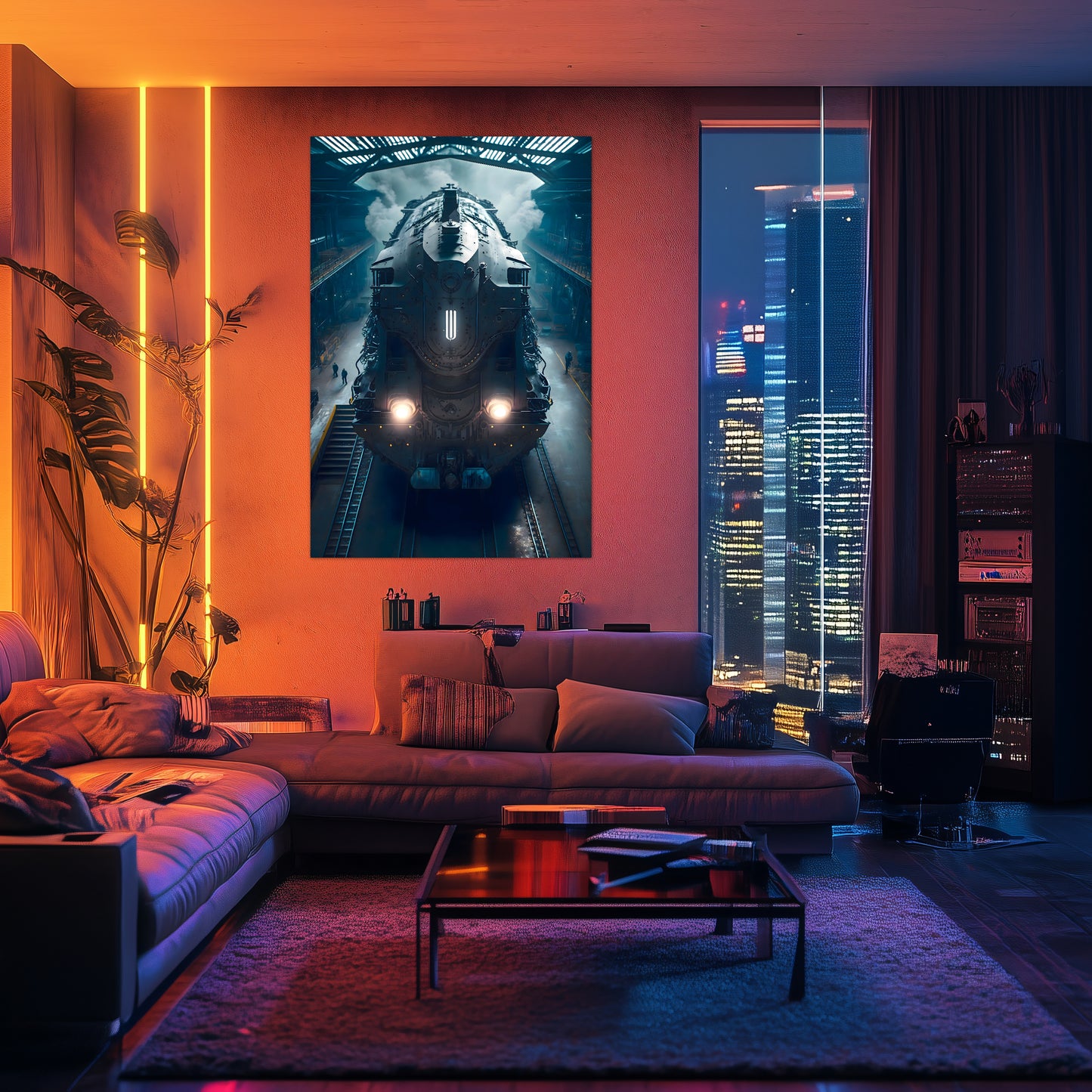 Diesel Train Poster – Rex Temporis | Awe-Inspiring Wall Art for Sci-Fi & Fantasy Train Enthusiasts | Unique and Exclusive Artwork