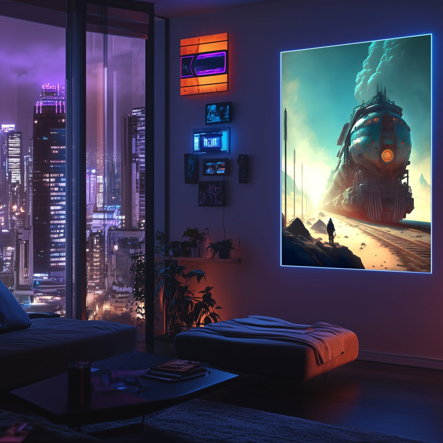 Wasteland Train Poster – Dunestorm Thunderwaker | Awe-Inspiring Wall Art for Sci-Fi & Fantasy Train Enthusiasts | Unique and Exclusive Artwork