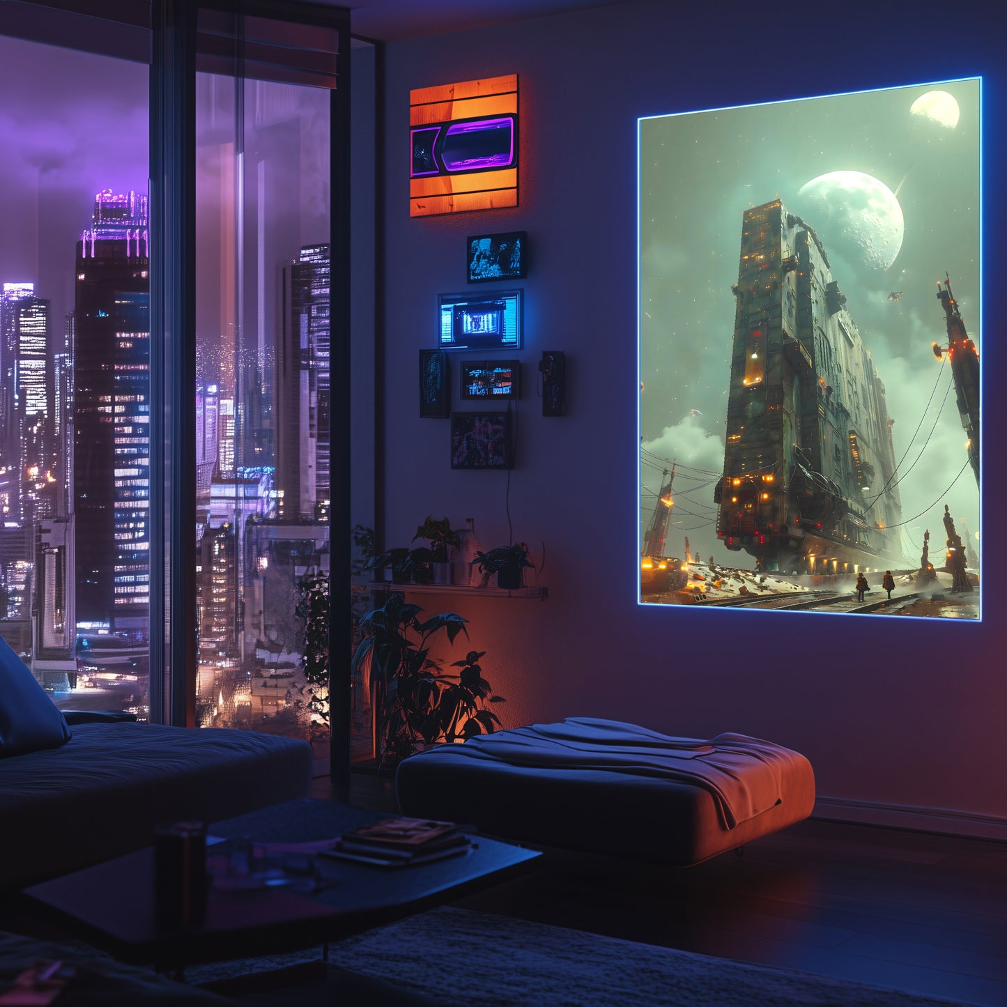 Dystopia Train Poster – The Moonbringer | Awe-Inspiring Wall Art for Sci-Fi & Fantasy Train Enthusiasts | Unique and Exclusive Artwork