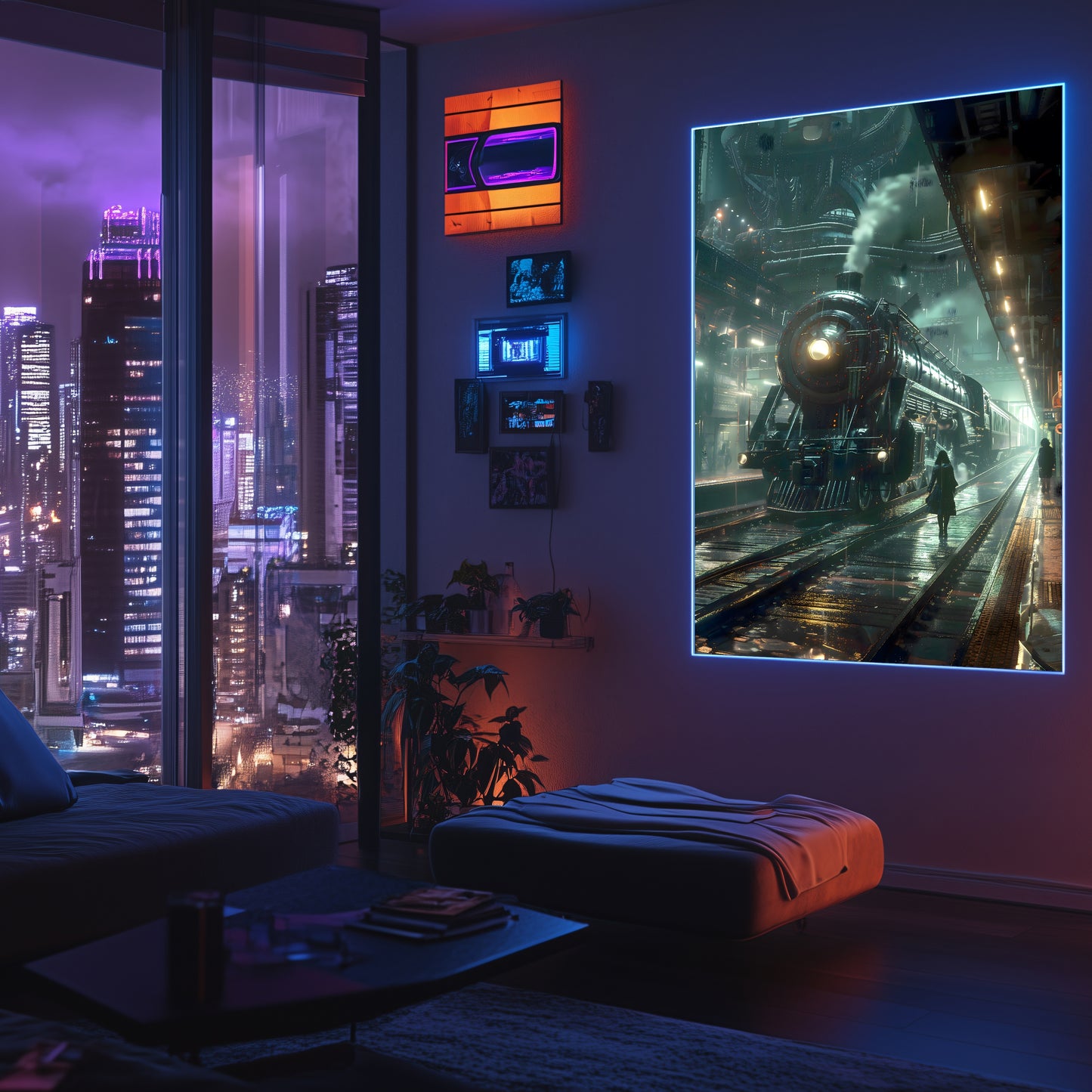 Dystopia Train Poster – Stellar Odyssey | Awe-Inspiring Wall Art for Sci-Fi & Fantasy Train Enthusiasts | Unique and Exclusive Artwork