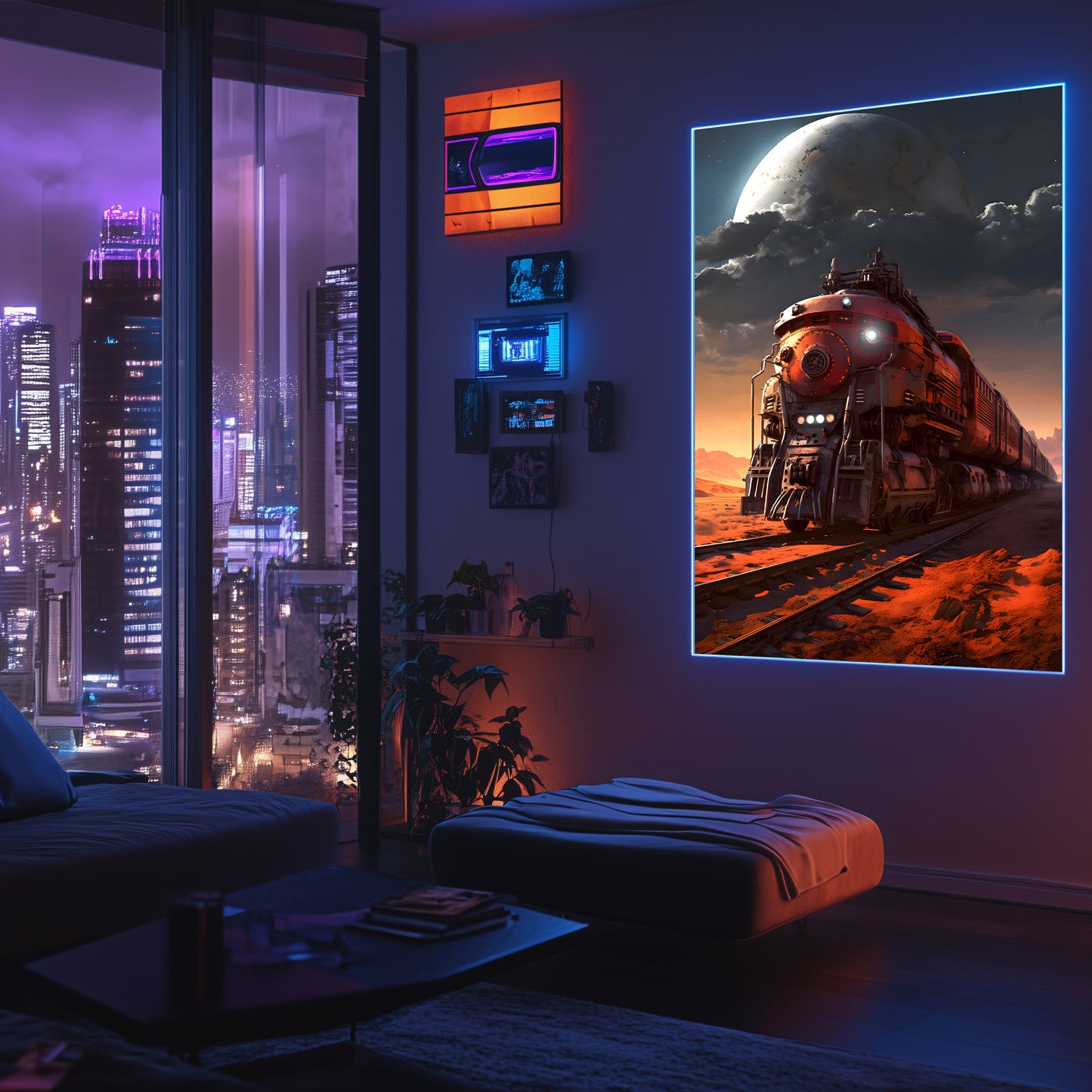 Wasteland Train Poster – Iron Wanderer | Awe-Inspiring Wall Art for Sci-Fi & Fantasy Train Enthusiasts | Unique and Exclusive Artwork