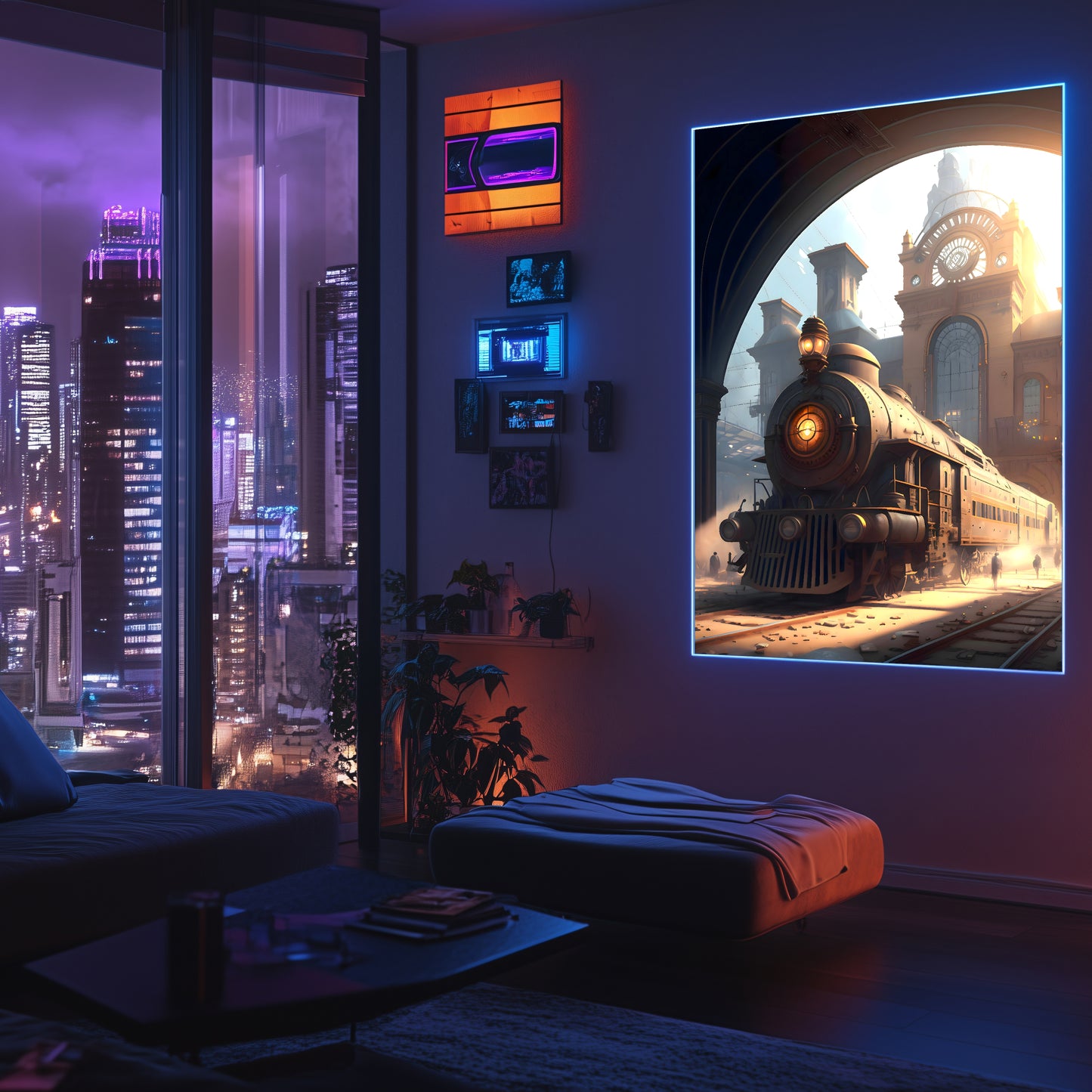 Steampunk Train Poster – Metropolitan Grandliner | Awe-Inspiring Wall Art for Sci-Fi & Fantasy Train Enthusiasts | Unique and Exclusive Artwork