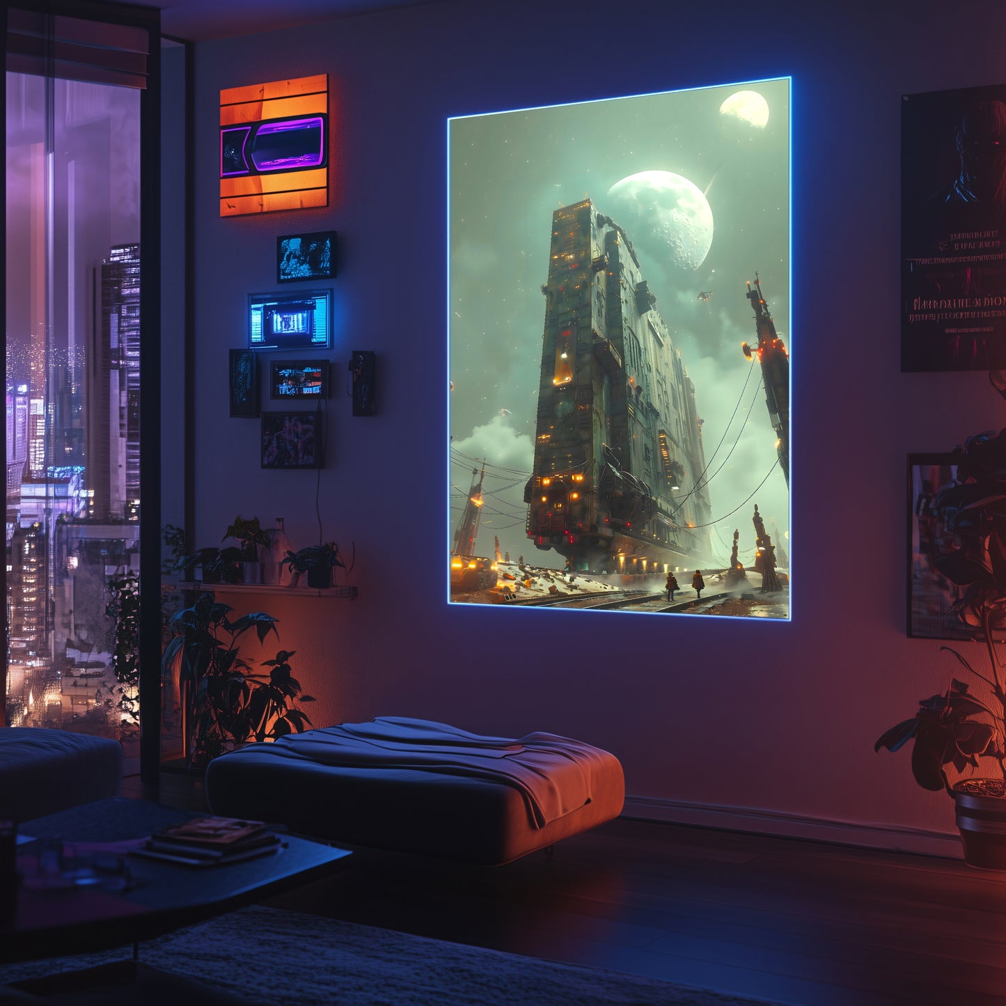 Dystopia Train Poster – The Moonbringer | Awe-Inspiring Wall Art for Sci-Fi & Fantasy Train Enthusiasts | Unique and Exclusive Artwork