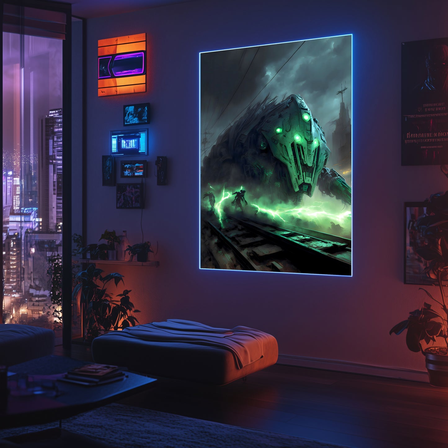 Zombie Train Poster – Darkclad Adjudicator | Awe-Inspiring Wall Art for Sci-Fi & Fantasy Train Enthusiasts | Unique and Exclusive Artwork