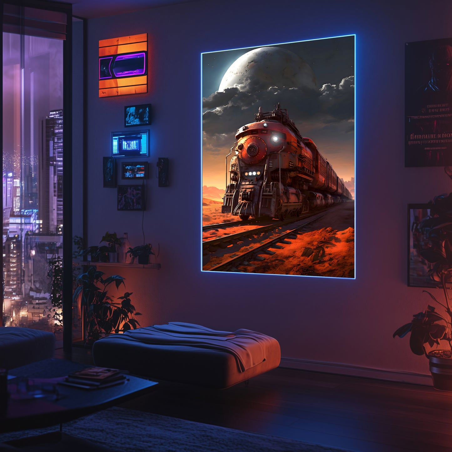 Wasteland Train Poster – Iron Wanderer | Awe-Inspiring Wall Art for Sci-Fi & Fantasy Train Enthusiasts | Unique and Exclusive Artwork