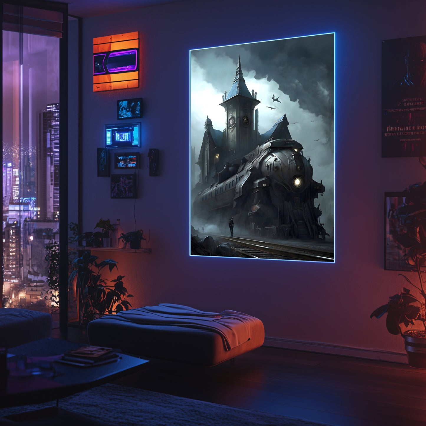 Fantasy Train Poster – Darkmist Phantom | Awe-Inspiring Wall Art for Sci-Fi & Fantasy Train Enthusiasts | Unique and Exclusive Artwork