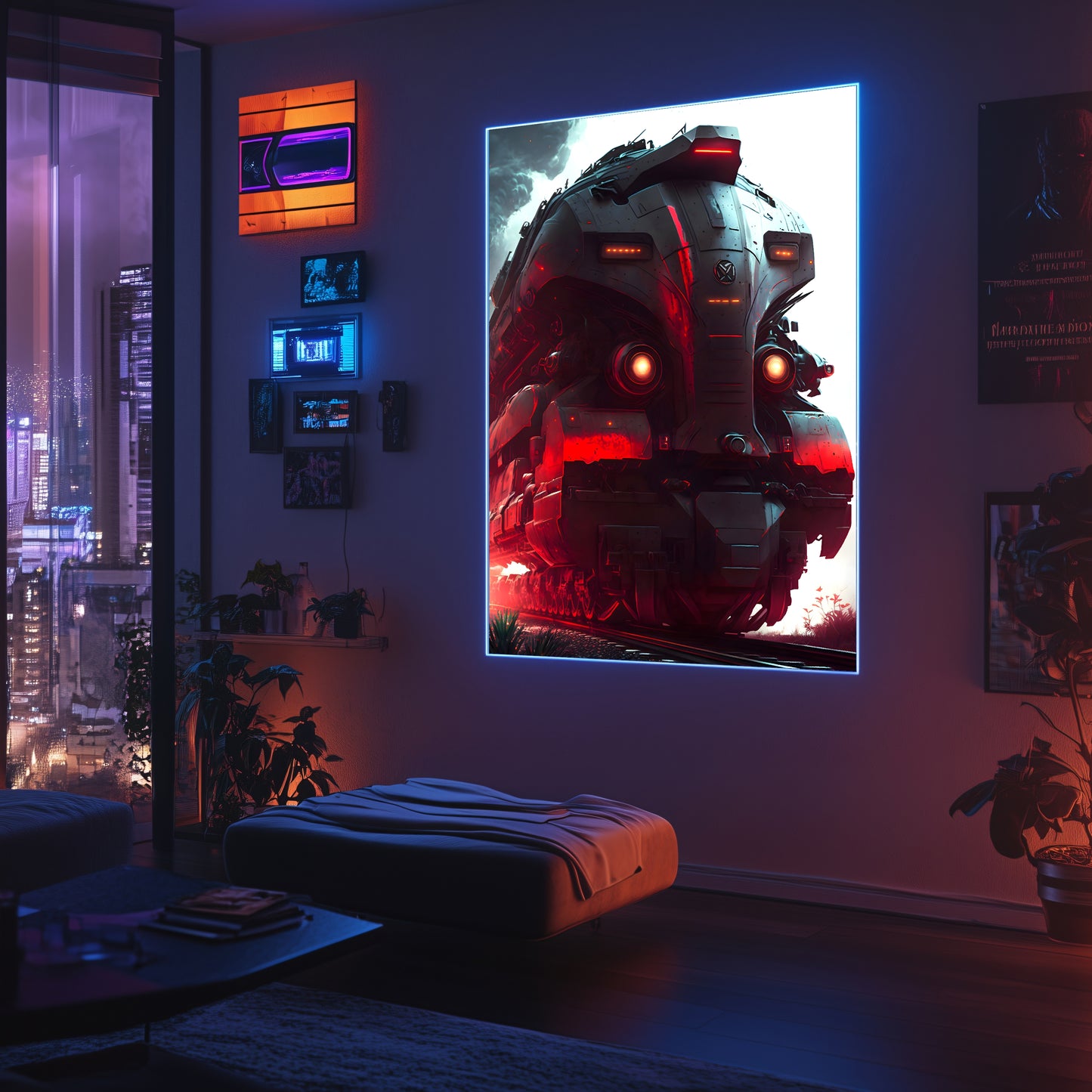 Dystopia Train Poster – Redstorm Vanguard | Awe-Inspiring Wall Art for Sci-Fi & Fantasy Train Enthusiasts | Unique and Exclusive Artwork