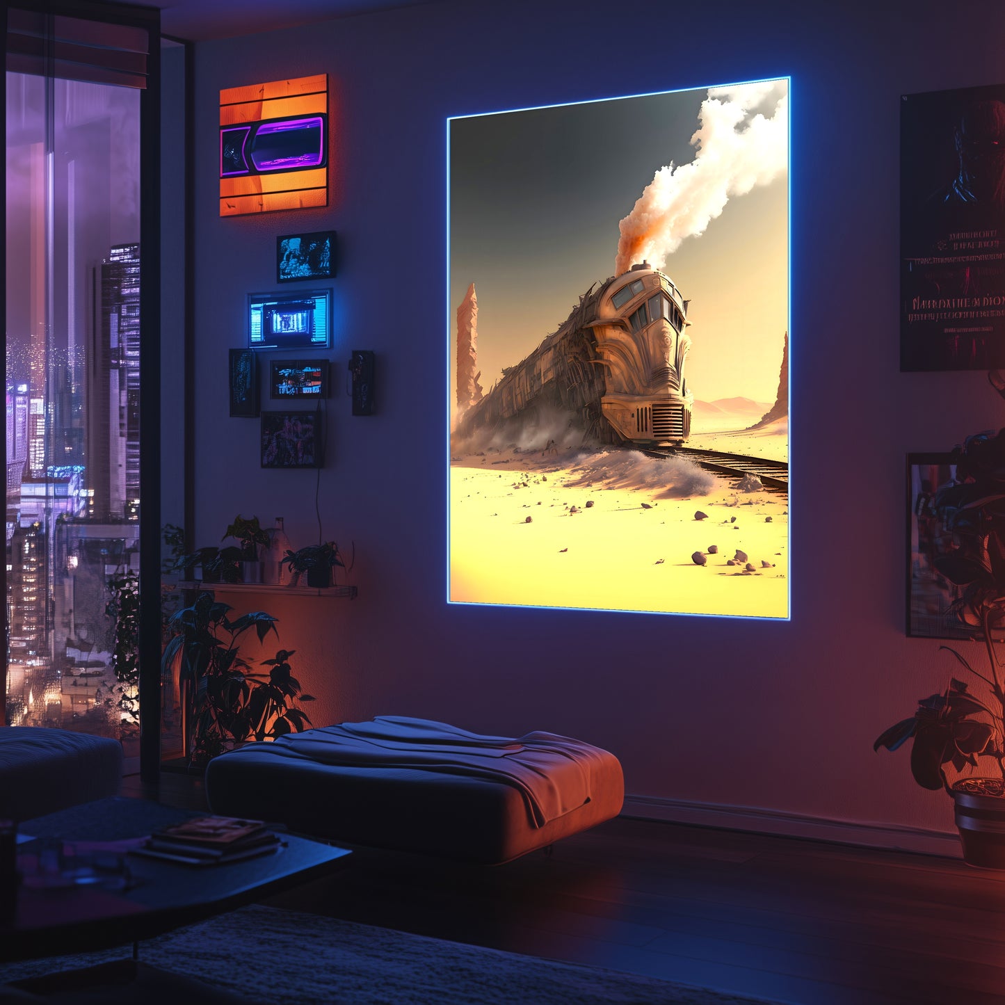 Wasteland Train Poster – The Sandpiercer | Awe-Inspiring Wall Art for Sci-Fi & Fantasy Train Enthusiasts | Unique and Exclusive Artwork