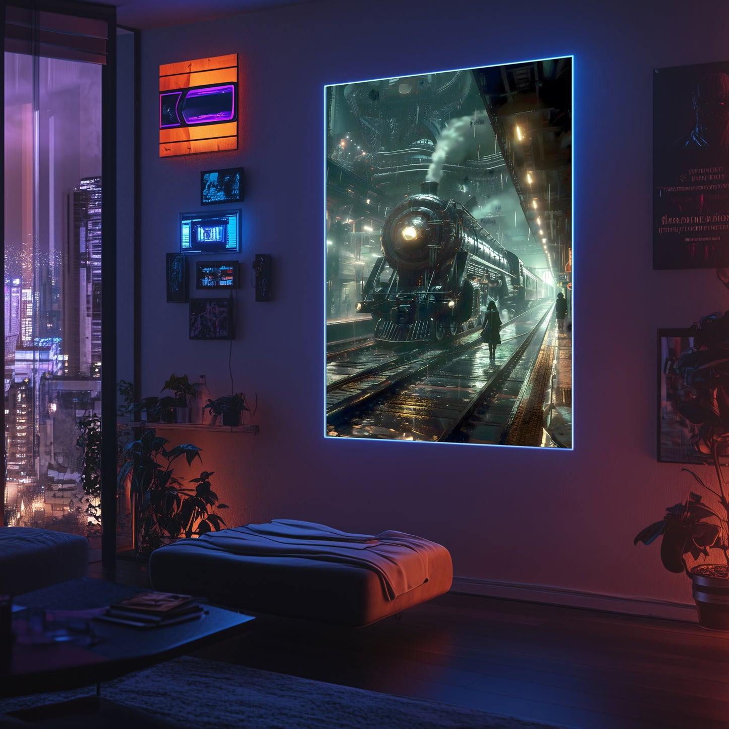 Dystopia Train Poster – Stellar Odyssey | Awe-Inspiring Wall Art for Sci-Fi & Fantasy Train Enthusiasts | Unique and Exclusive Artwork